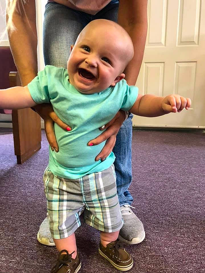 Hank joined the competition — help win amazing prizes! arm, baby, baby_toddler_clothing, child, cool, finger, gesture, hand, happy, head, joint, leg, person, shoe, shoulder, sleeve, smile, sneakers, standing, t_shirt