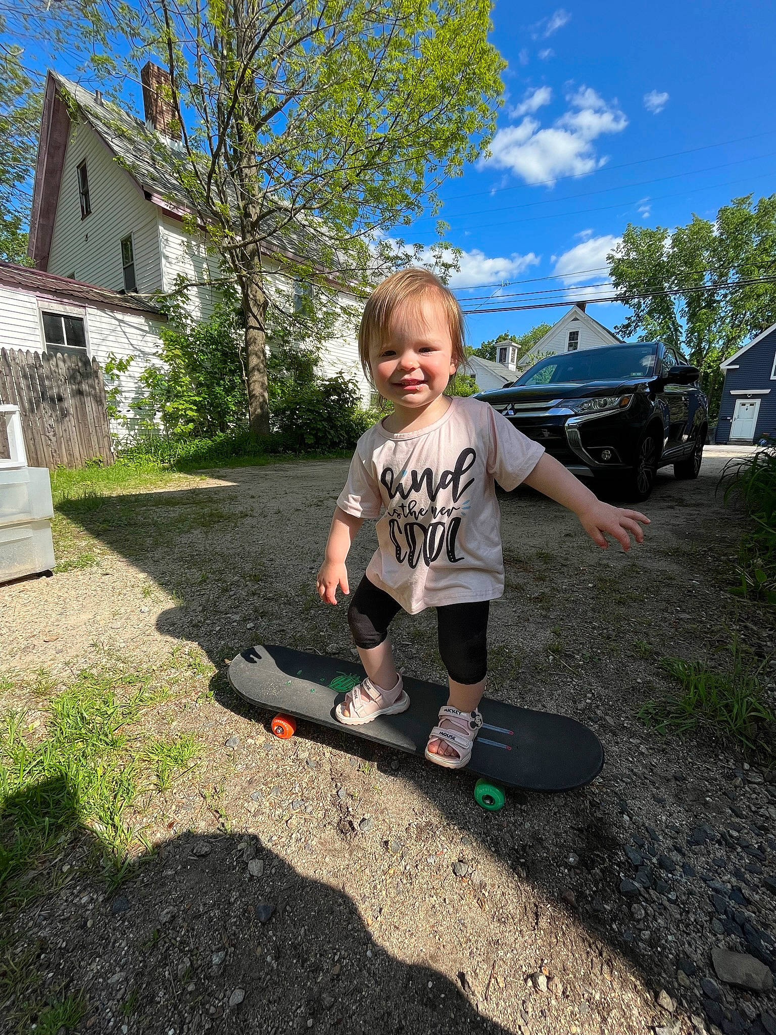 Isla joined the competition — help win amazing prizes! asphalt, child, cloud, fun, grass, house, joy, landscape, lawn, leaf, leisure, person, plant, public_space, recreation, road_surface, rolling, sky, smile, toddler