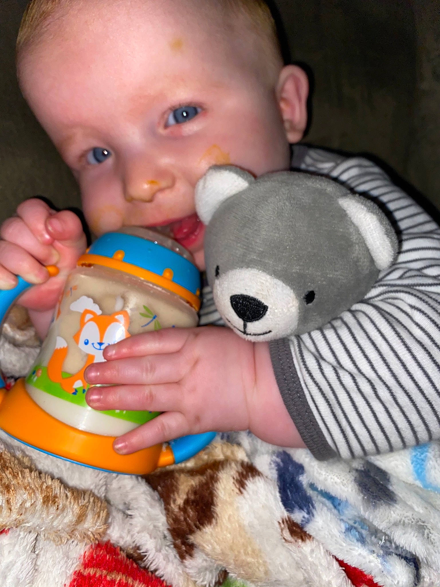 Gavyn is registered to the contest to win money with this photo: baby, baby_playing_with_toys, baby_products, baby_toddler_clothing, baby_toys, bracelet, fur, hand, human, nail, person, plush, stuffed_toy, textile, toy, wool