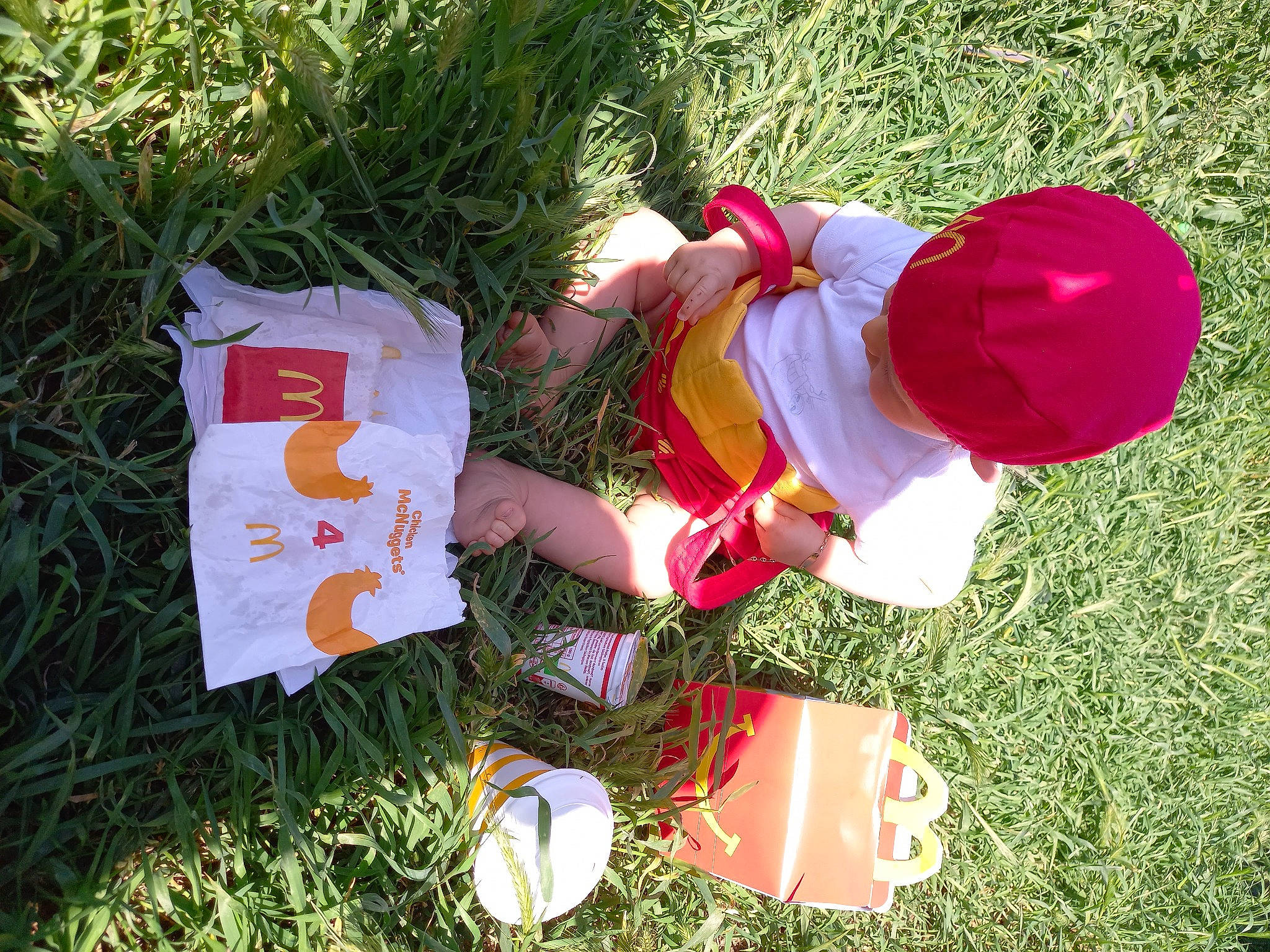 Tayron a rejoint le concours — aidez-le/la à gagner de superbes lots ! baby, carmine, child, christmas, christmas_eve, event, fun, grass, grass_family, grassland, groundcover, happy, hat, holiday, lawn, people_in_nature, person, petal, plant, recreation