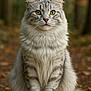 Rumple participe au concours pour gagner de l'argent avec cette photo : cat, animal, fluffy, silver_tabby, forest, nature, outdoor, yellow_eyes, whiskers, sitting, fur, portrait, wildlife, mammal, pet, cute, soft_light, blurred_background, ground, calm