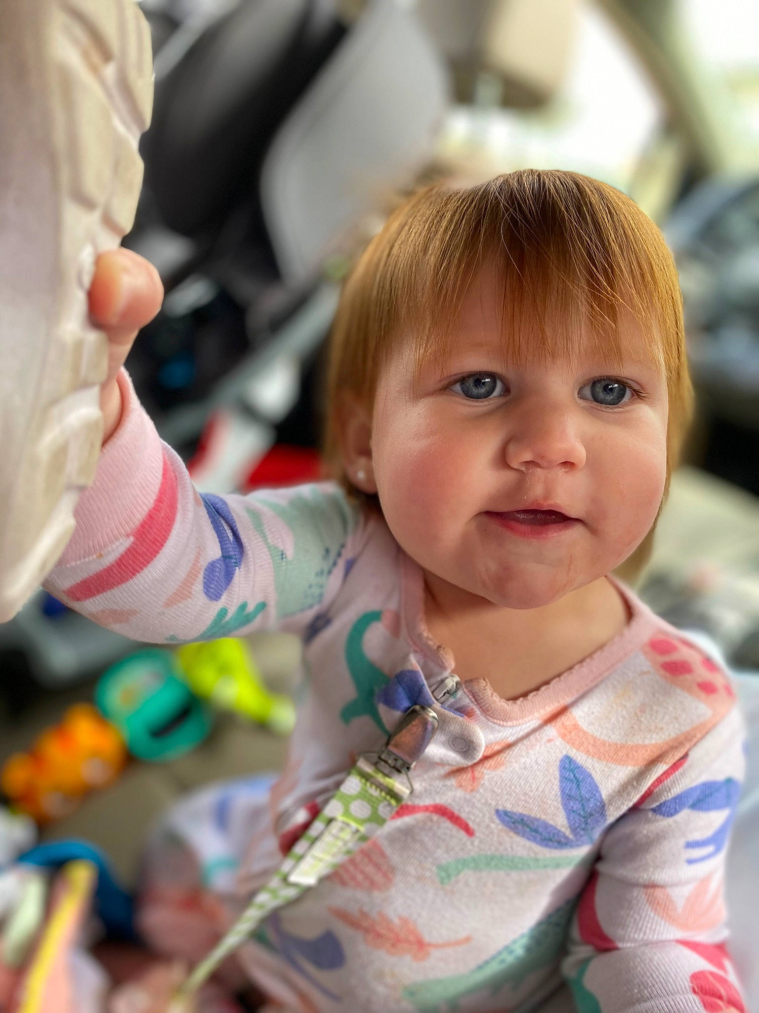 Karsyn is registered to the contest to win money with this photo: baby, baby_products, baby_toddler_clothing, cheek, child, event, fun, happy, nose, person, play, sitting, skin, smile, toddler, vacation