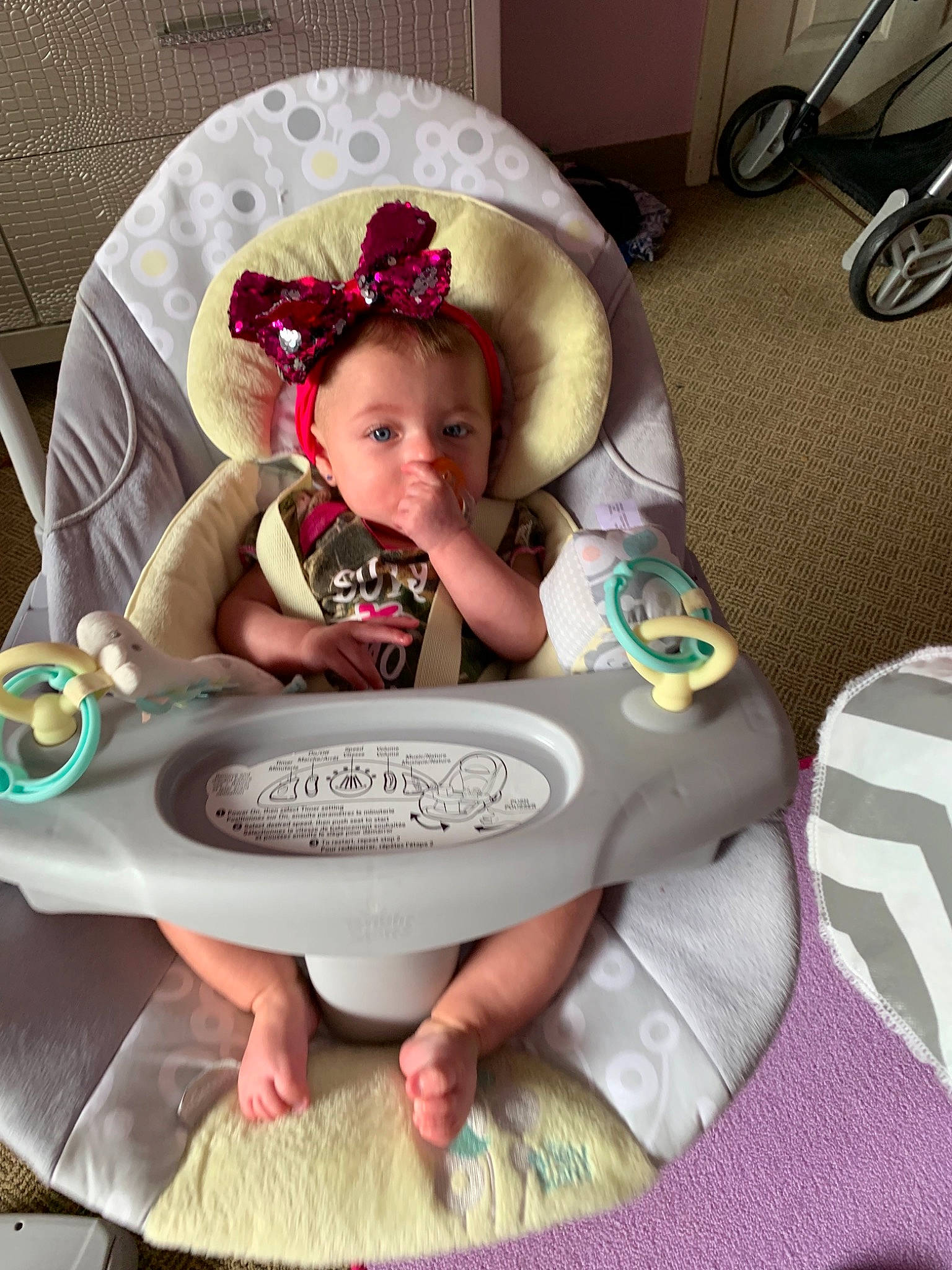 Elsa joined the competition — help win amazing prizes! baby, child, person, pink, product, sitting, toddler