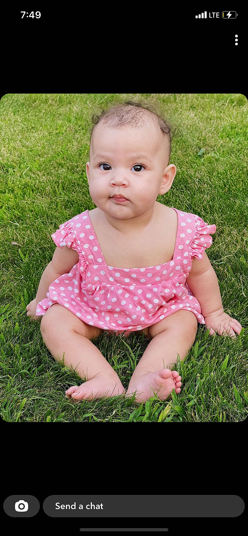 Karmella joined the competition — help win amazing prizes! baby, baby_toddler_clothing, cheek, child, clothing, dress, finger, flash_photography, fun, grass, grass_family, happy, leaf, pattern, people_in_nature, person, pink, sitting, skin, sleeve