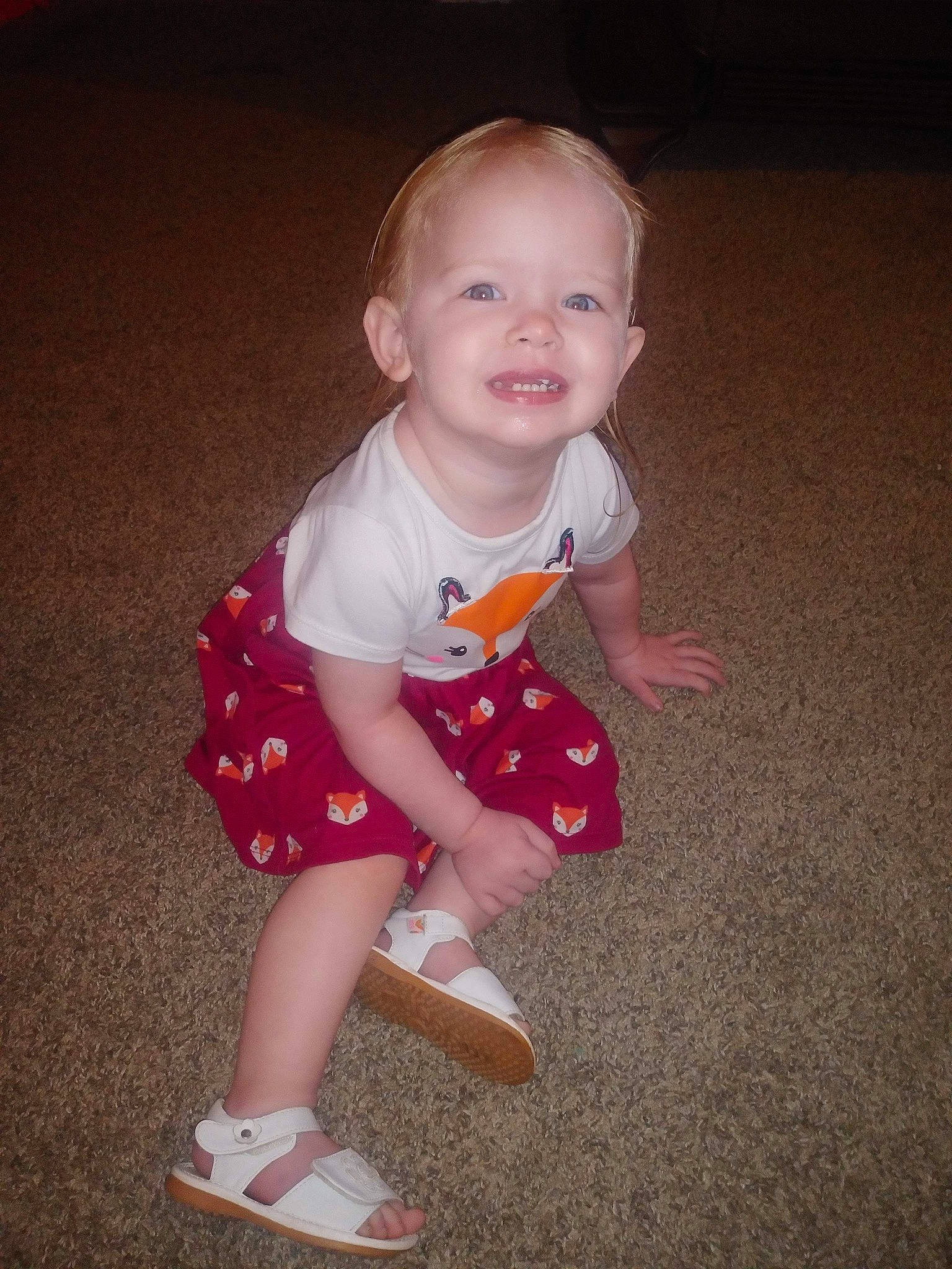 Gabriella joined the competition — help win amazing prizes! arm, baby, baby_toddler_clothing, cheek, dress, facial_expression, flash_photography, flooring, fun, hairstyle, hand, happy, human_body, joy, leg, pattern, person, sitting, skin, sleeve