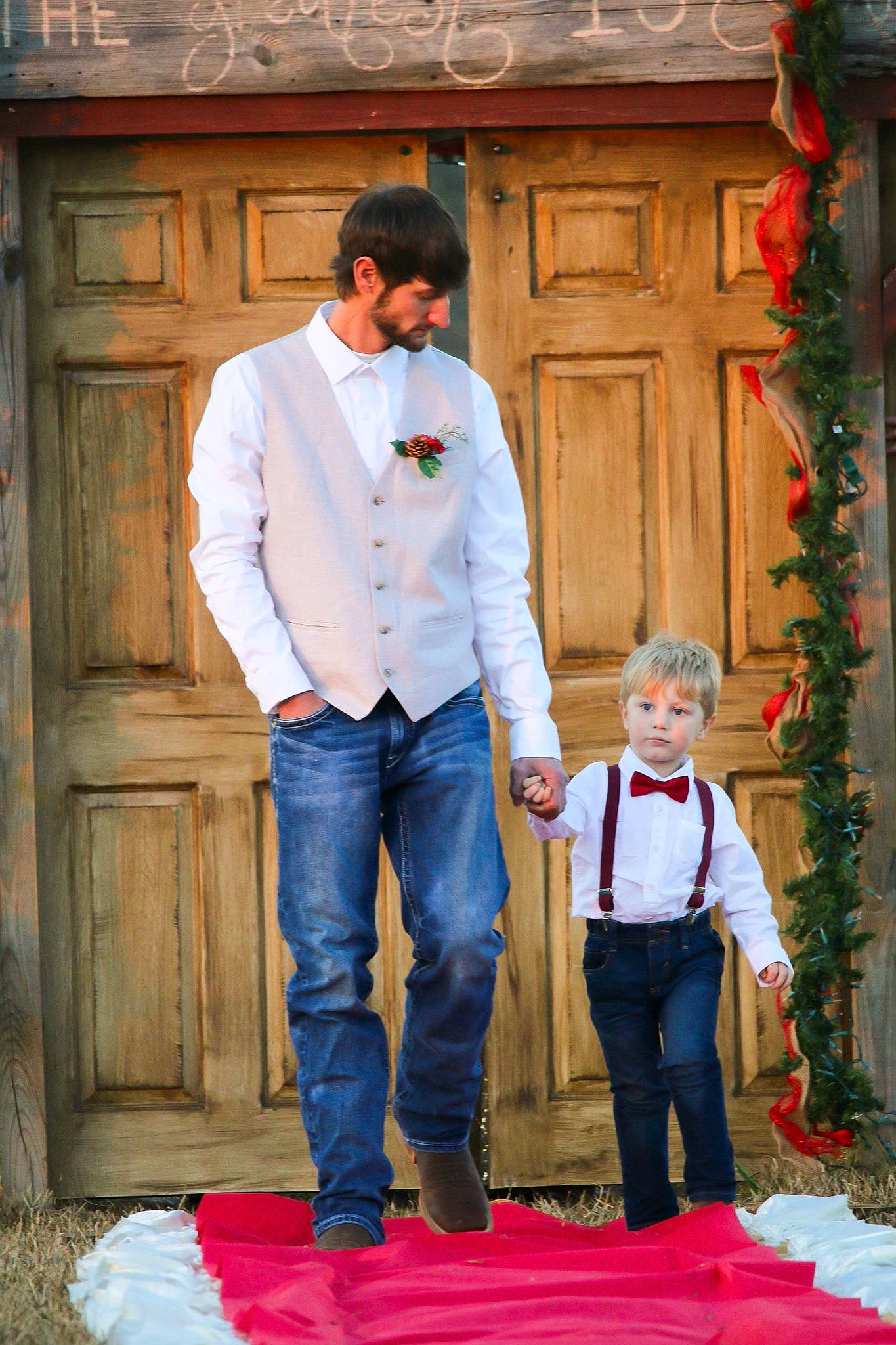 Trevor joined the competition — help win amazing prizes! beauty, denim, door, dress_shirt, electric_blue, fashion, formal_wear, fun, gesture, happy, leisure, orange, people_in_nature, person, photograph, red, standing, temple, textile, trousers