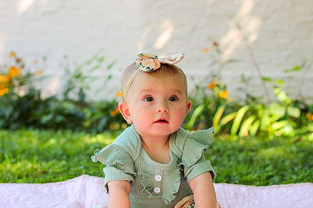 Rylee is registered to the contest to win money with this photo: baby, baby_toddler_clothing, child, eye, fashion_accessory, flower, grass, grass_family, grassland, happy, head, headband, headpiece, people_in_nature, person, plant, portrait_photography, sleeve, smile, t_shirt