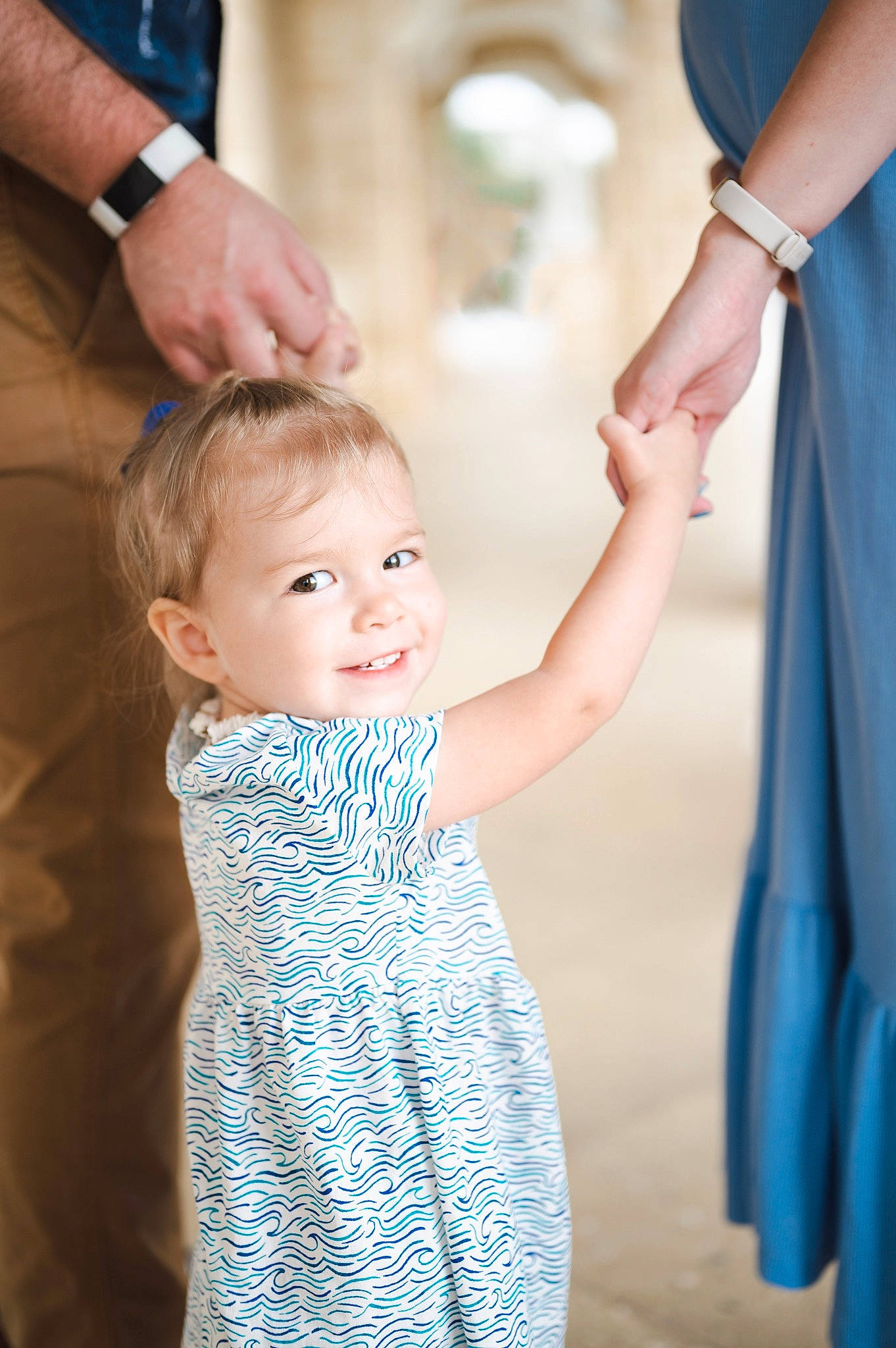 Mckenna joined the competition — help win amazing prizes! arm, baby_toddler_clothing, blue, face, fashion, finger, gesture, hair, hairstyle, hand, happy, interaction, joint, joy, one_piece_garment, person, shoulder, skin, sleeve, standing