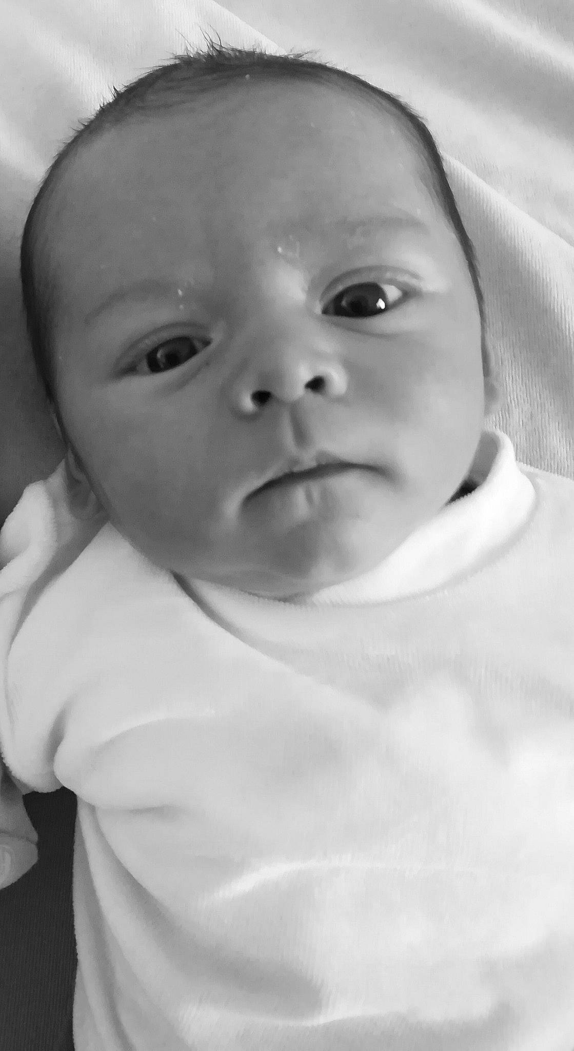 Thiago a rejoint le concours — aidez-le/la à gagner de superbes lots ! baby, black, black_and_white, cheek, child, chin, close_up, eye, eyebrow, face, facial_expression, head, lip, monochrome, mouth, nose, person, photograph, skin, toddler