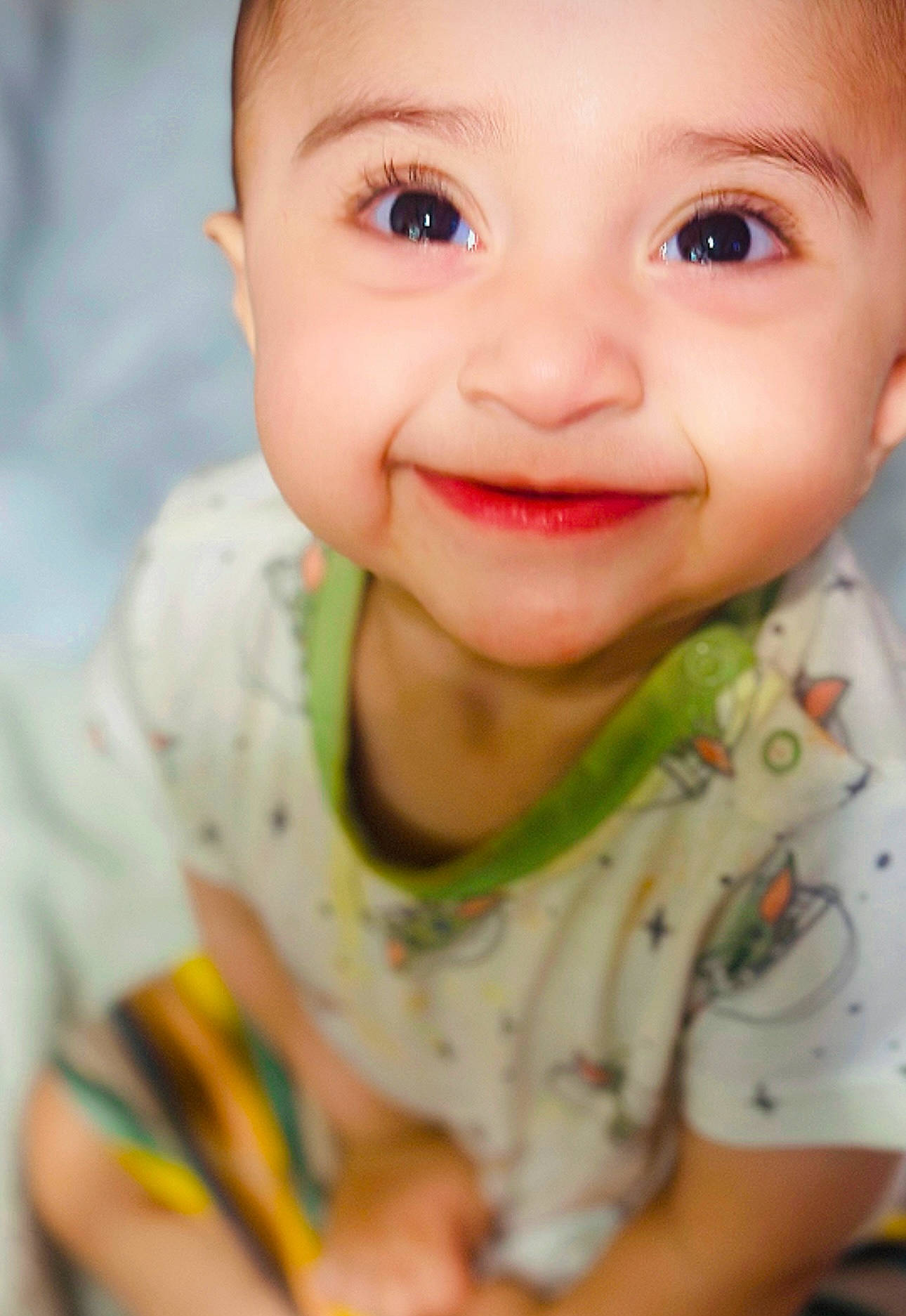 Jadyn is registered to the contest to win money with this photo: baby, baby_toddler_clothing, cheek, chin, eyebrow, eyelash, face, facial_expression, happy, iris, joy, lip, mouth, neck, nose, organ, person, skin, sleeve, smile