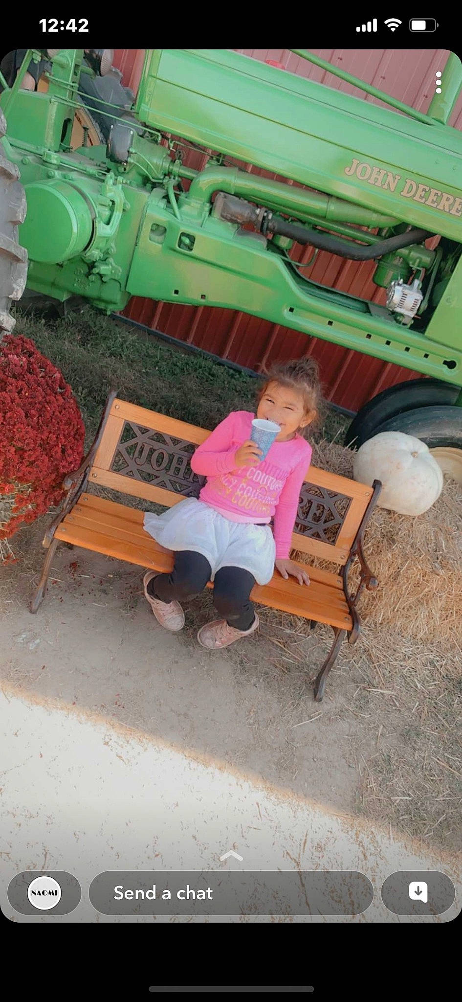 Skye is registered to the contest to win money with this photo: art, automotive_exterior, bumper, child, fun, joy, leisure, machine, magenta, motor_vehicle, outdoor_furniture, person, pink, play, room, sitting, t_shirt, toddler, toy, vehicle_door