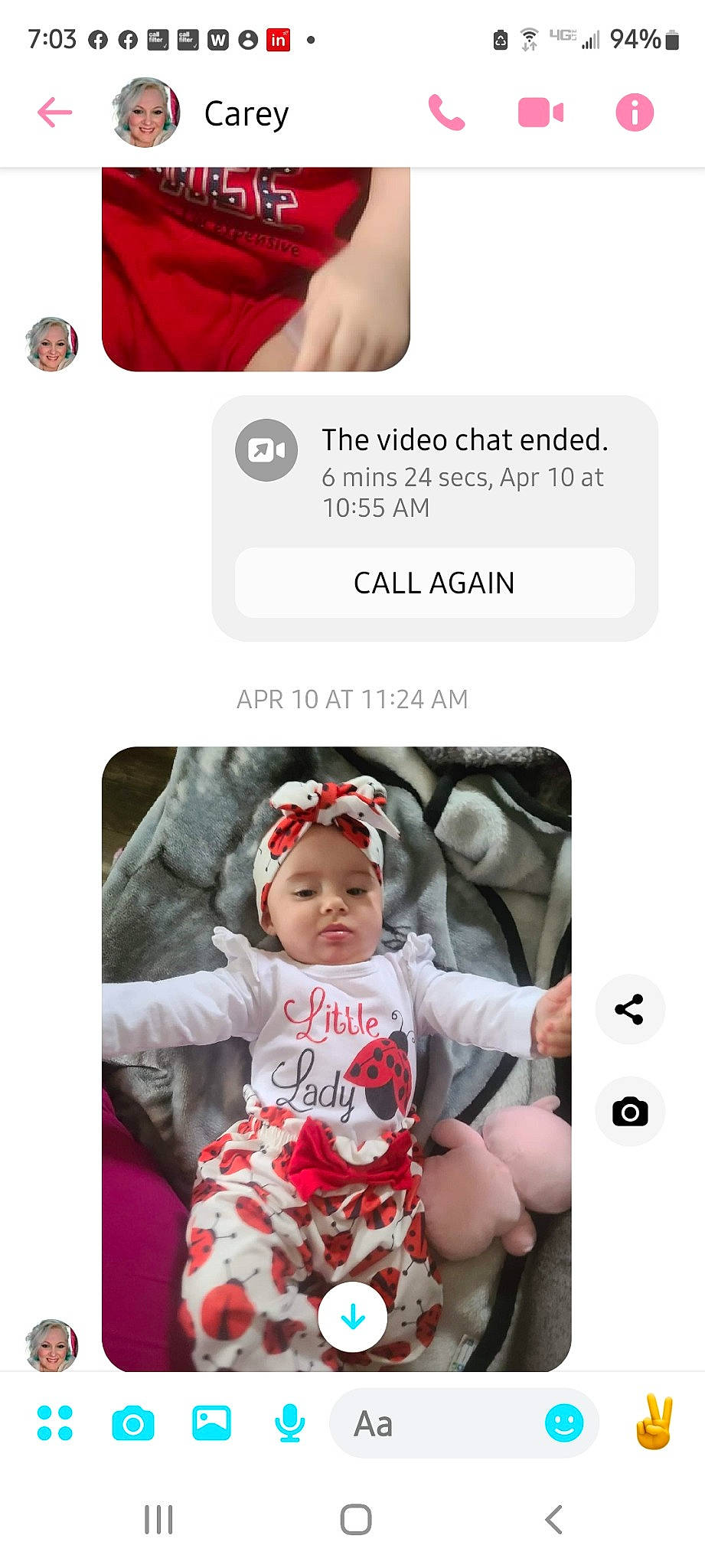 Harper is registered to the contest to win money with this photo: baby, baby_products, baby_toddler_clothing, cap, child, fashion_accessory, finger, font, gesture, happy, hat, headwear, joy, magenta, pattern, person, photograph, product, red, screenshot