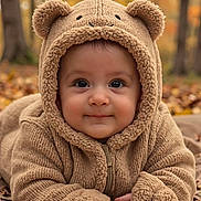 Michael Dadon joined the competition — help win amazing prizes! baby, child, hoodie, bear_ears, autumn, leaves, outdoor, forest, fall_colors, cute, smiling, portrait, warm_clothing, cozy, blanket, nature, face, young_child, closeup, eyes