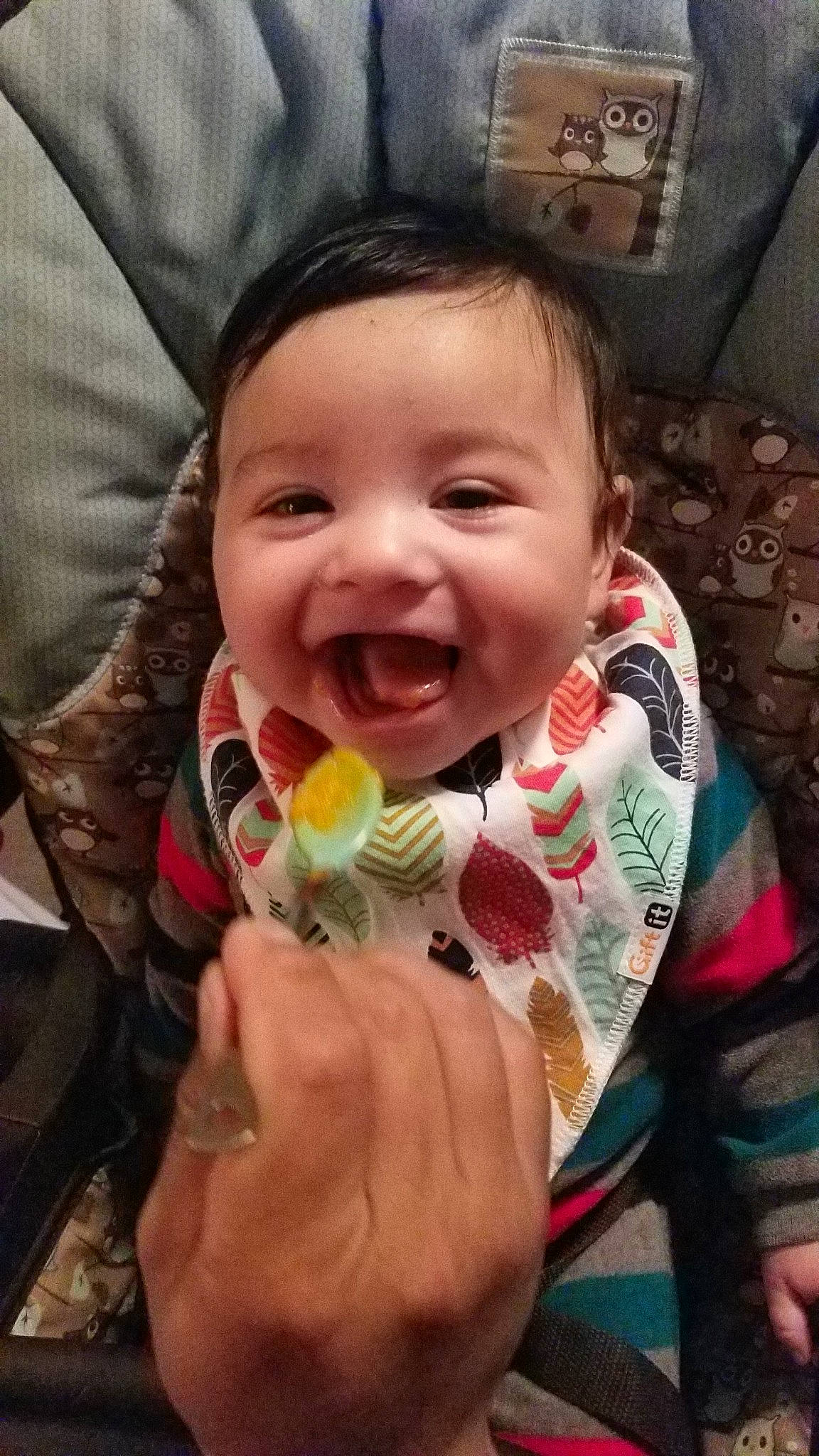 Kingsley is registered to the contest to win money with this photo: baby, cheek, child, eating, face, facial_expression, food, fun, happy, head, mouth, nose, person, smile, toddler