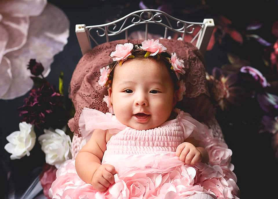Giavanna is registered to the contest to win money with this photo: baby, baby_toddler_clothing, beauty, child, dress, embellishment, event, flash_photography, flower, hair_accessory, happy, headband, headgear, headpiece, jewellery, person, petal, pink, smile, toddler