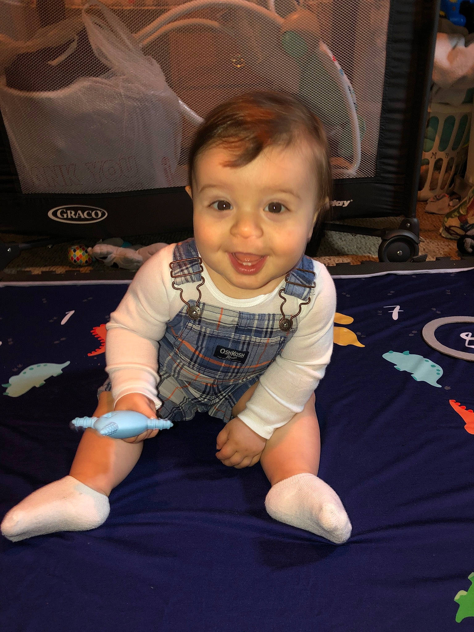 Clayton joined the competition — help win amazing prizes! arm, baby, cheek, child, face, fun, head, iris, joy, leg, person, room, sitting, skin, smile, t_shirt, toddler, vacation