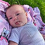 Gemma joined the competition — help win amazing prizes! baby, infant, tongue_out, blanket, minnie_mouse, pink, grass, outdoor, cute, playful, child, clothing, onesie, face, head, person, smile, summer, relaxing, nature