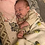 baby, sleeping, pacifier, blanket, stuffed_toy, smiling, infant, cute, cozy, bed, child, soft, comfort, happy, closeup, nursery, resting, toddler, sleep, cuddle