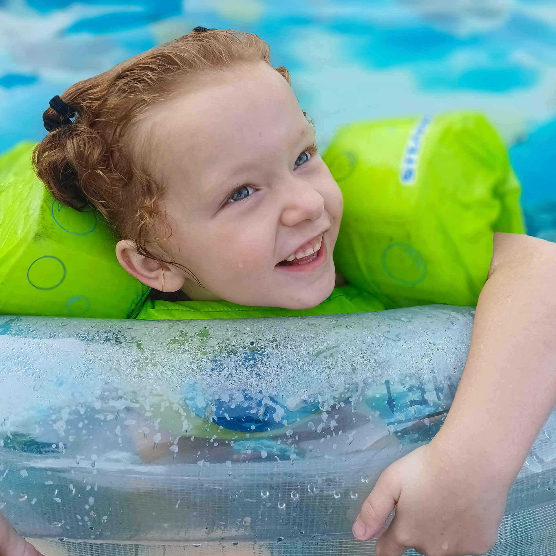 Alydea joined the competition — help win amazing prizes! baby, clothing, face, happy, head, leisureactivities, lifejacket, person, photography, pool, portrait, smile, sport, summer, swimming, swimmingpool, swimwear, vest, water, watersports