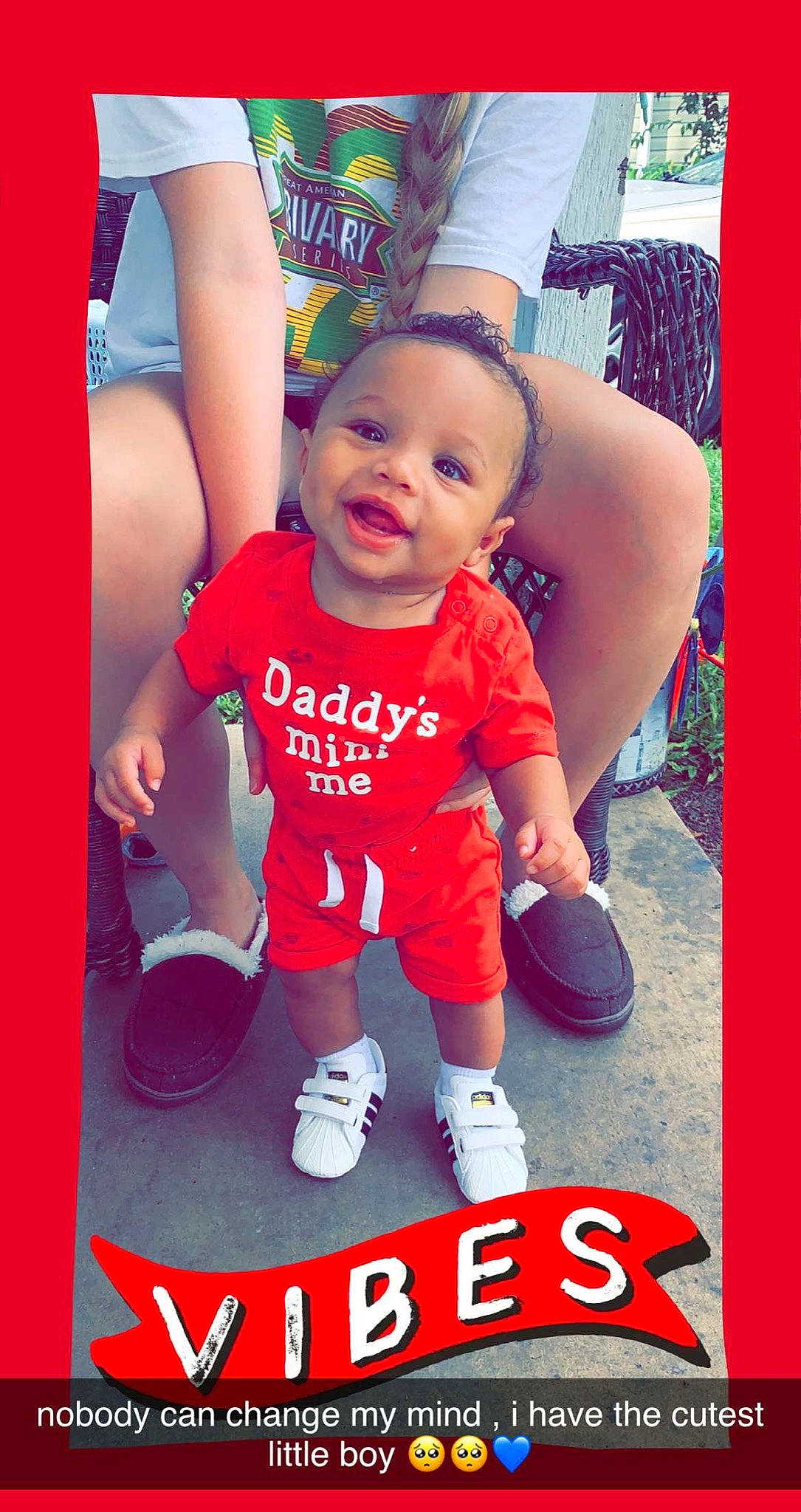 Josiah Davon is registered to the contest to win money with this photo: baby, baby_toddler_clothing, child, cool, facial_expression, footwear, gesture, happy, magenta, person, photograph, pink, product, red, shoe, shorts, sleeve, smile, sneakers, t_shirt