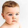 Hector joined the competition — help win amazing prizes! baby, blue_eyes, close_up, curly_hair, face, infant, innocence, looking_away, portrait, skin, soft_light, thoughtful, toddler, white_background, young_child, cute, child, head_and_shoulders, human_face, expression