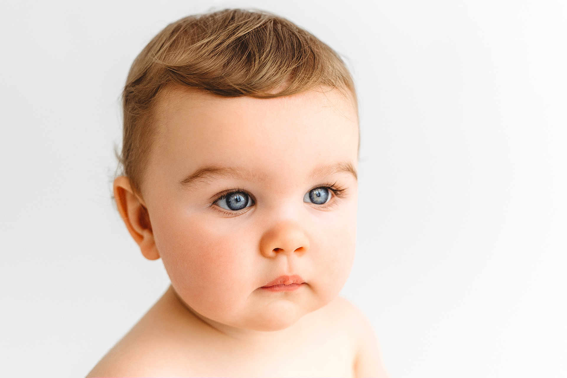 Hector joined the competition — help win amazing prizes! baby, blue_eyes, close_up, curly_hair, face, infant, innocence, looking_away, portrait, skin, soft_light, thoughtful, toddler, white_background, young_child, cute, child, head_and_shoulders, human_face, expression