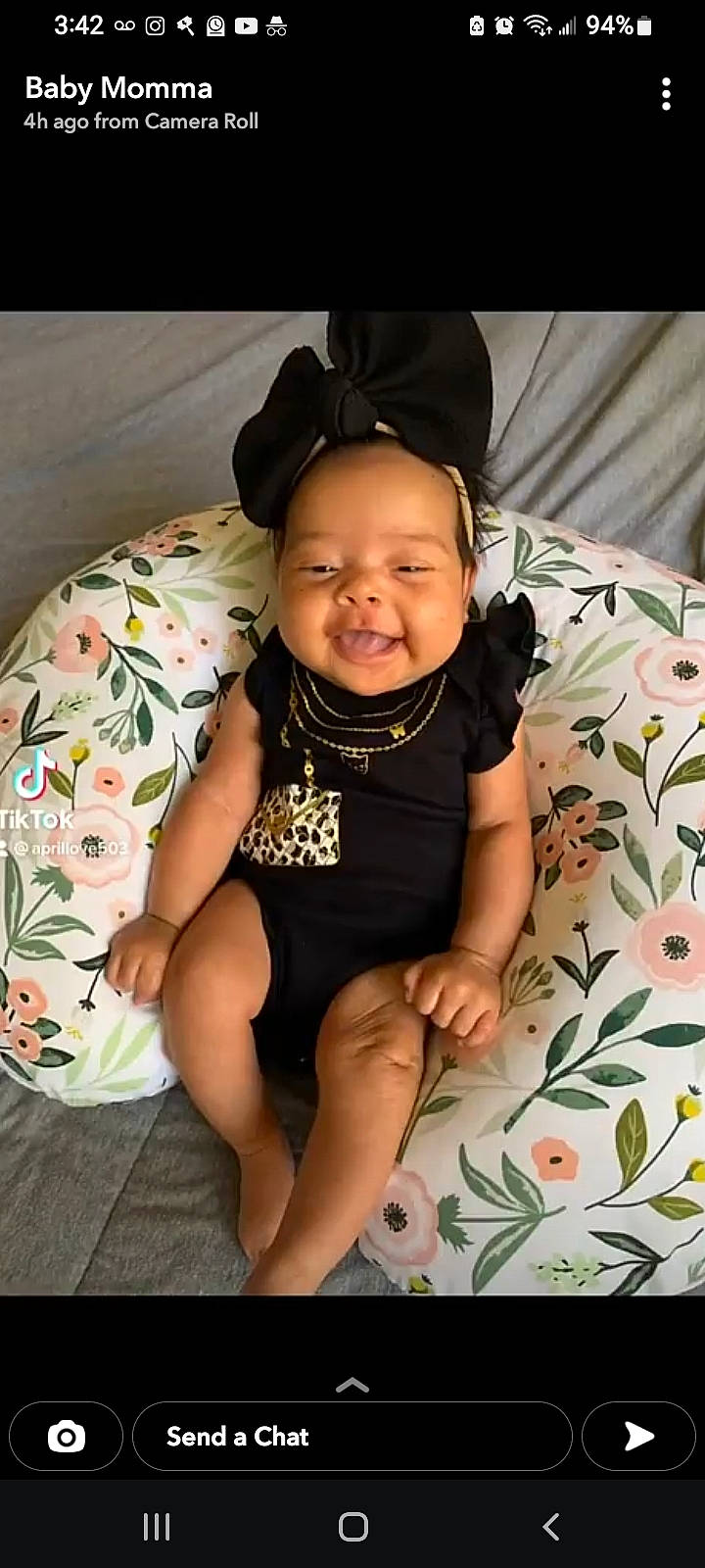 Honey is registered to the contest to win money with this photo: baby, baby_toddler_clothing, cheek, child, comfort, dress, finger, flash_photography, fun, happy, human_body, human_leg, iris, mouth, neck, person, skin, sleeve, smile, thigh