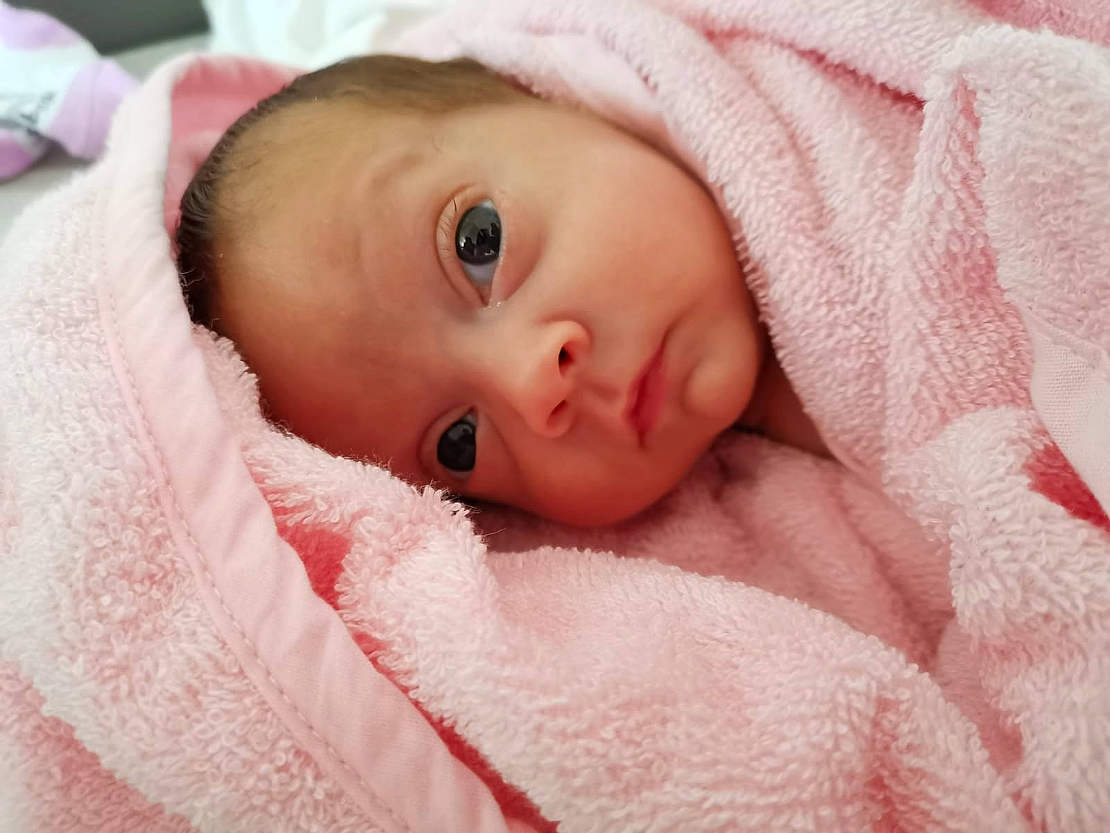 Kilo is registered to the contest to win money with this photo: baby, beauty, bedtime, blanket, cheek, child, chin, close_up, eye, eyebrow, face, head, iris, lip, mouth, nose, person, pink, skin, textile