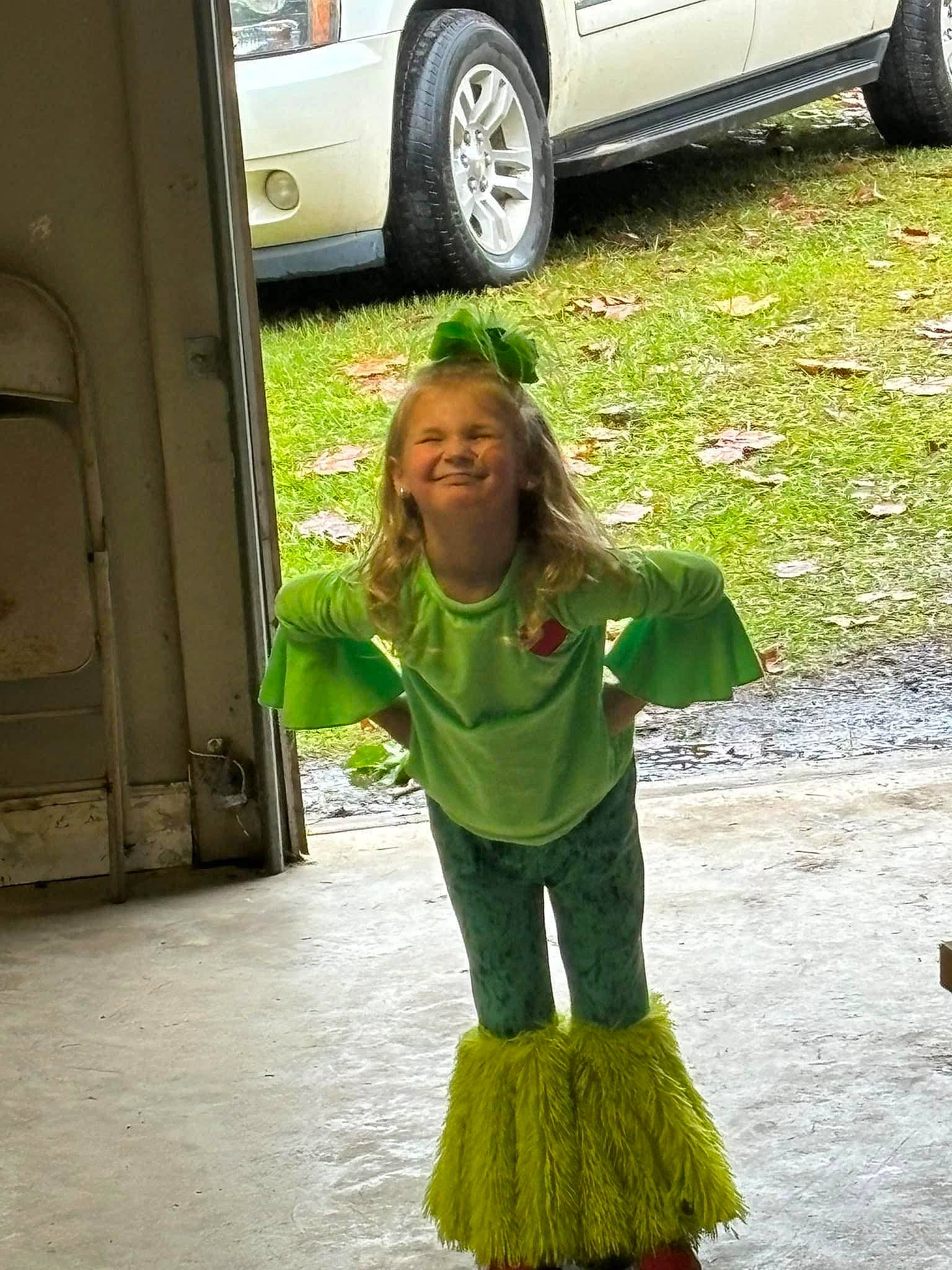 Karson Swearingen joined the competition — help win amazing prizes! asphalt, automotive_exterior, automotive_lighting, automotive_tire, bumper, car, face, fender, grass, green, joy, motor_vehicle, person, photograph, sleeve, smile, tire, vehicle_door, waist, wheel