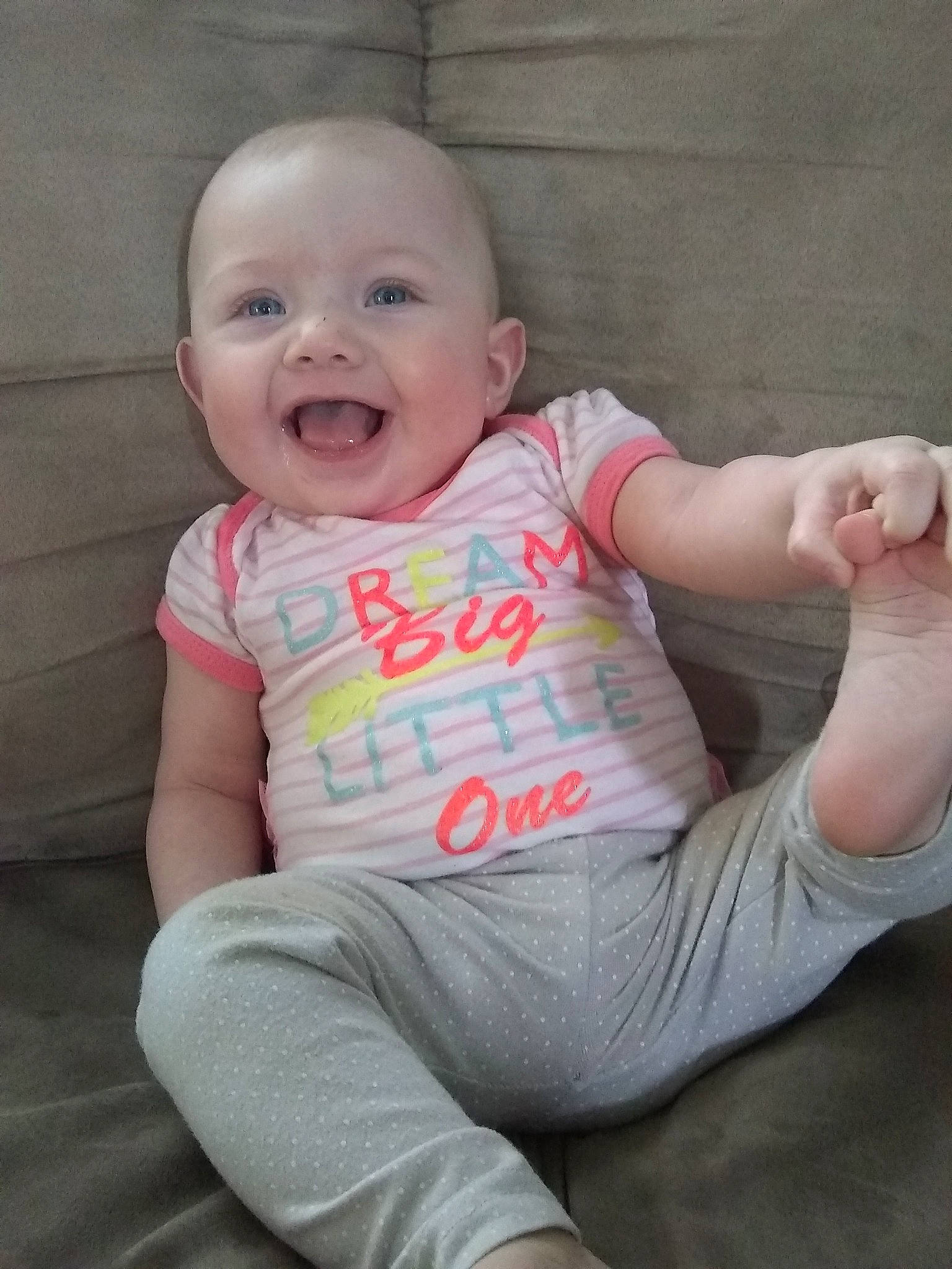 Aislyn is registered to the contest to win money with this photo: baby, baby_toddler_clothing, cheek, child, person, sitting, skin, sleeve, toddler