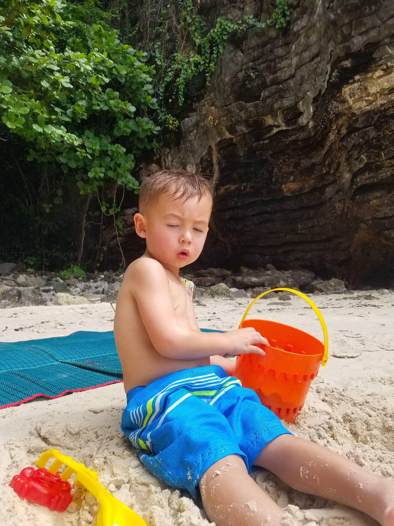 Maverick joined the competition — help win amazing prizes! beach, child, fun, leisure, person, play, recreation, sand, sitting, summer, vacation, water