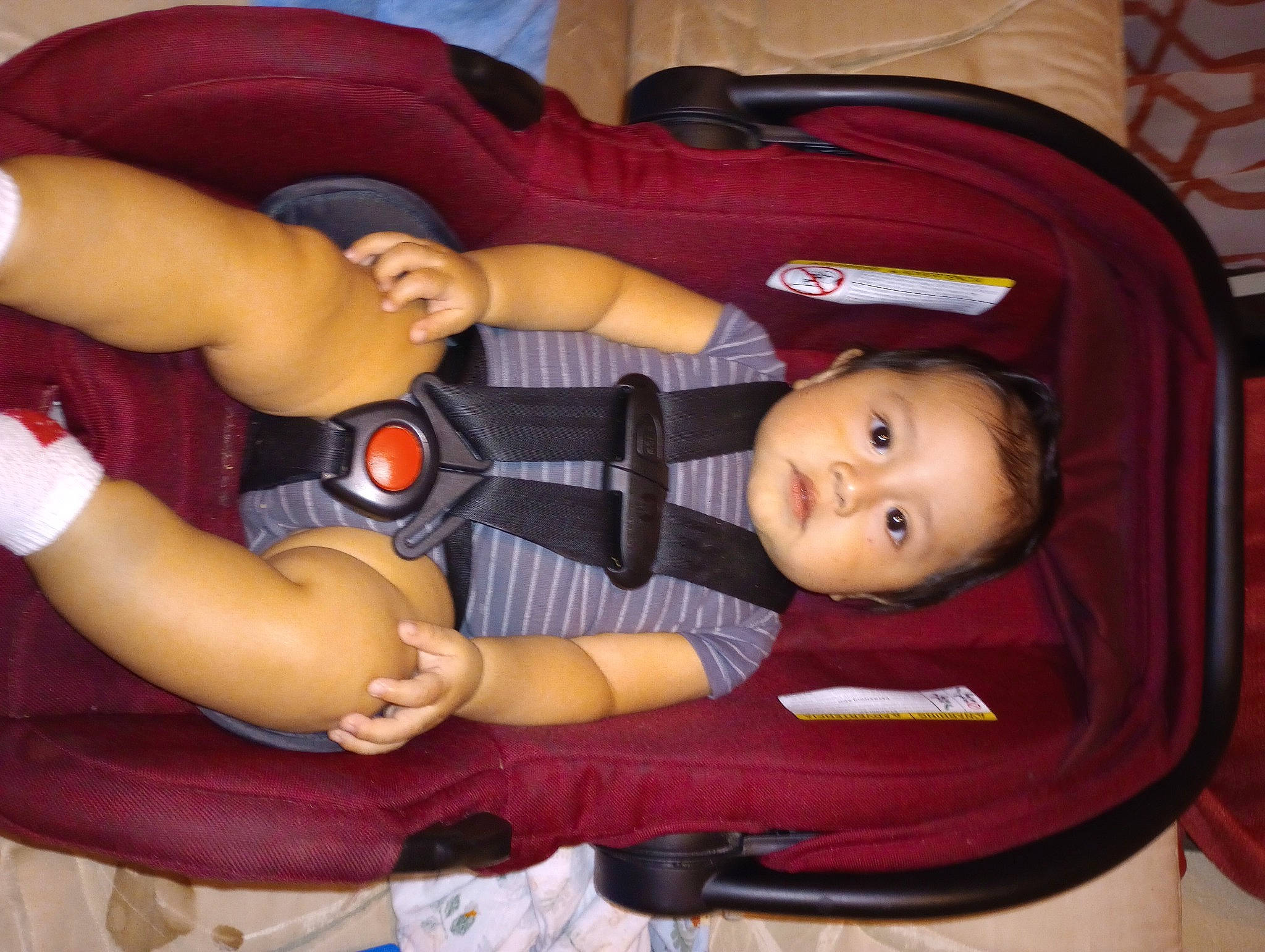Bryan Jaziel joined the competition — help win amazing prizes! abdomen, baby, baby_carriage, baby_products, baby_toddler_clothing, car_seat, cheek, chest, child, comfort, fun, gesture, human_body, lap, mouth, nail, person, sitting, thigh, thumb