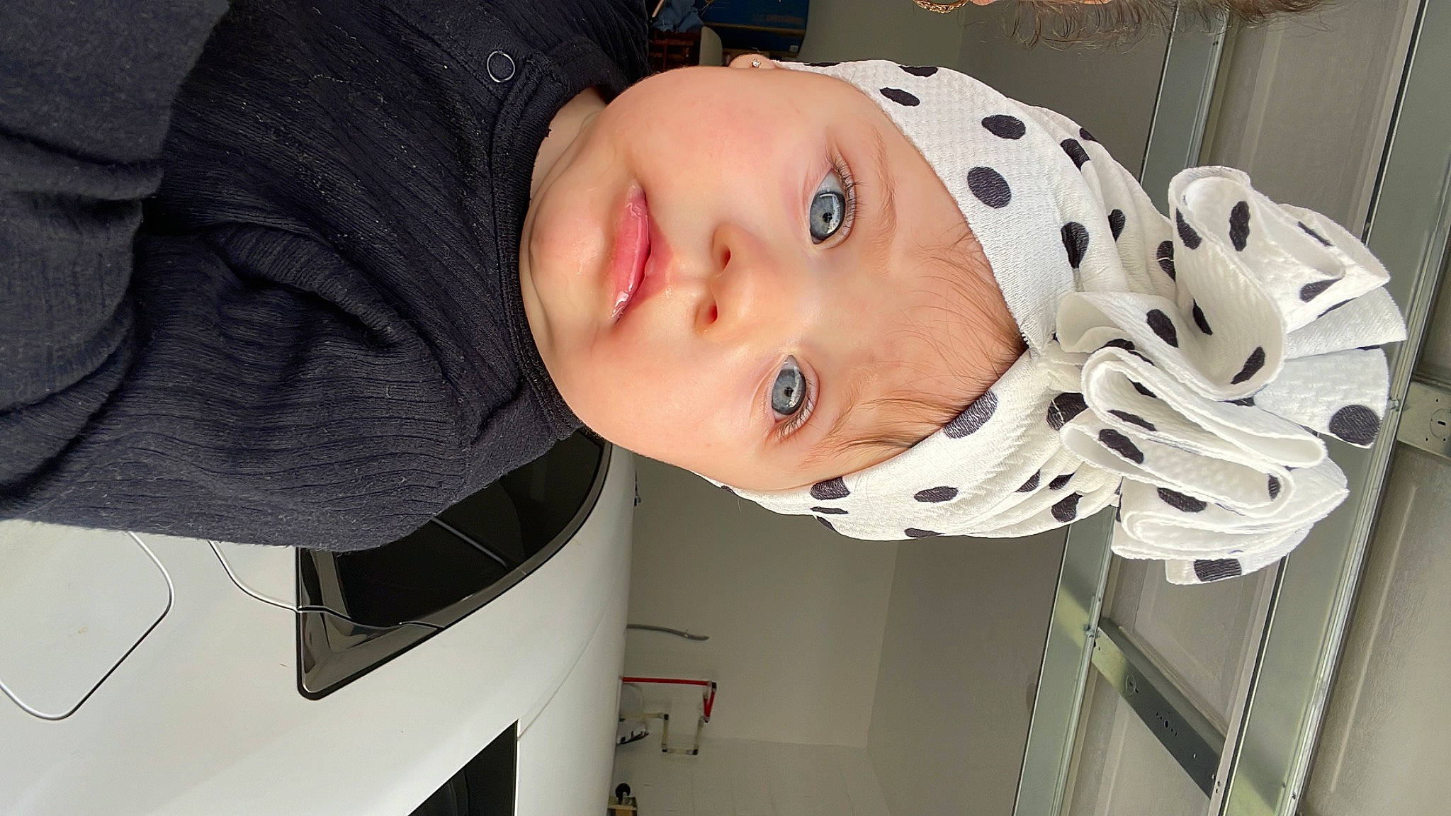 Zoey joined the competition — help win amazing prizes! baby, baby_toddler_clothing, child, comfort, eyelash, fun, hat, headwear, lip, pattern, person, personal_protective_equipment, sleeve, toddler