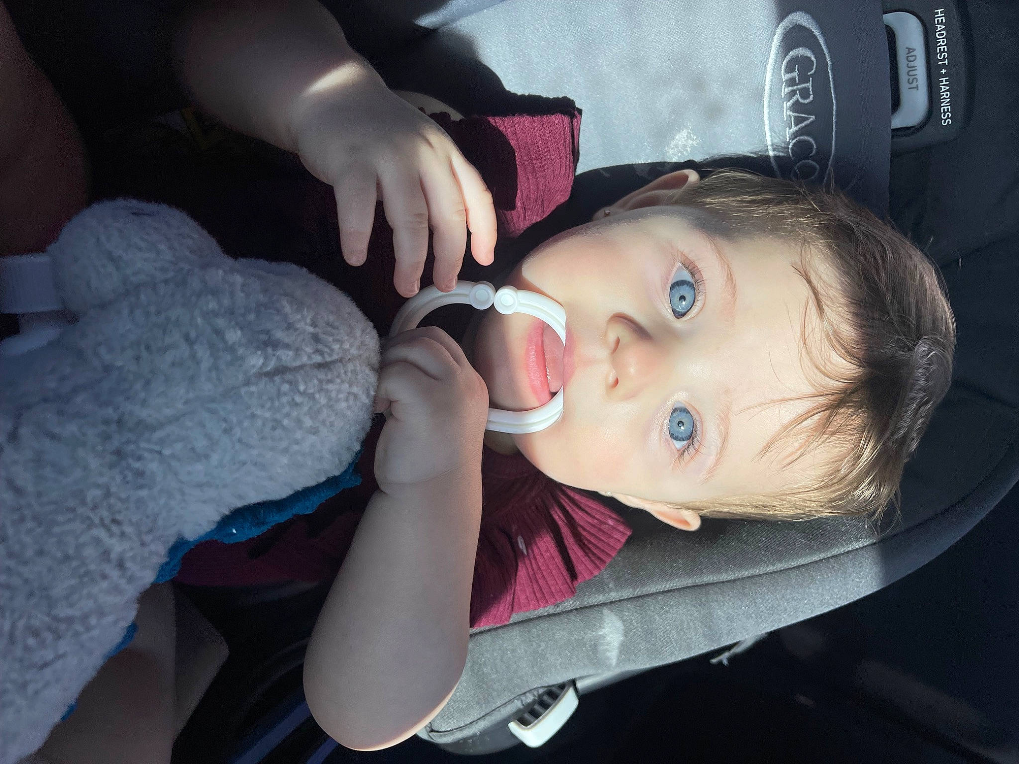 Zoey is registered to the contest to win money with this photo: baby, baby_toddler_clothing, cheek, chin, ear, eye, eyebrow, eyelash, finger, flash_photography, gesture, happy, hat, iris, lip, mouth, nail, nose, person, skin