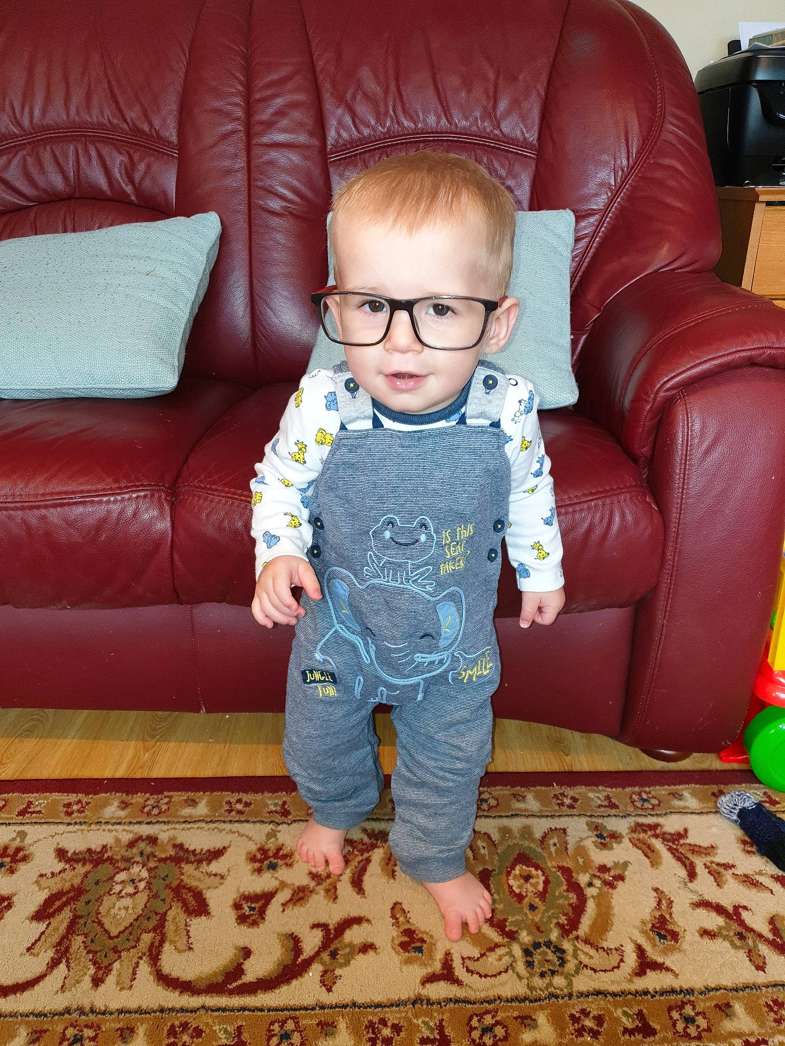 Harry joined the competition — help win amazing prizes! child, furniture, glasses, person, sitting, toddler