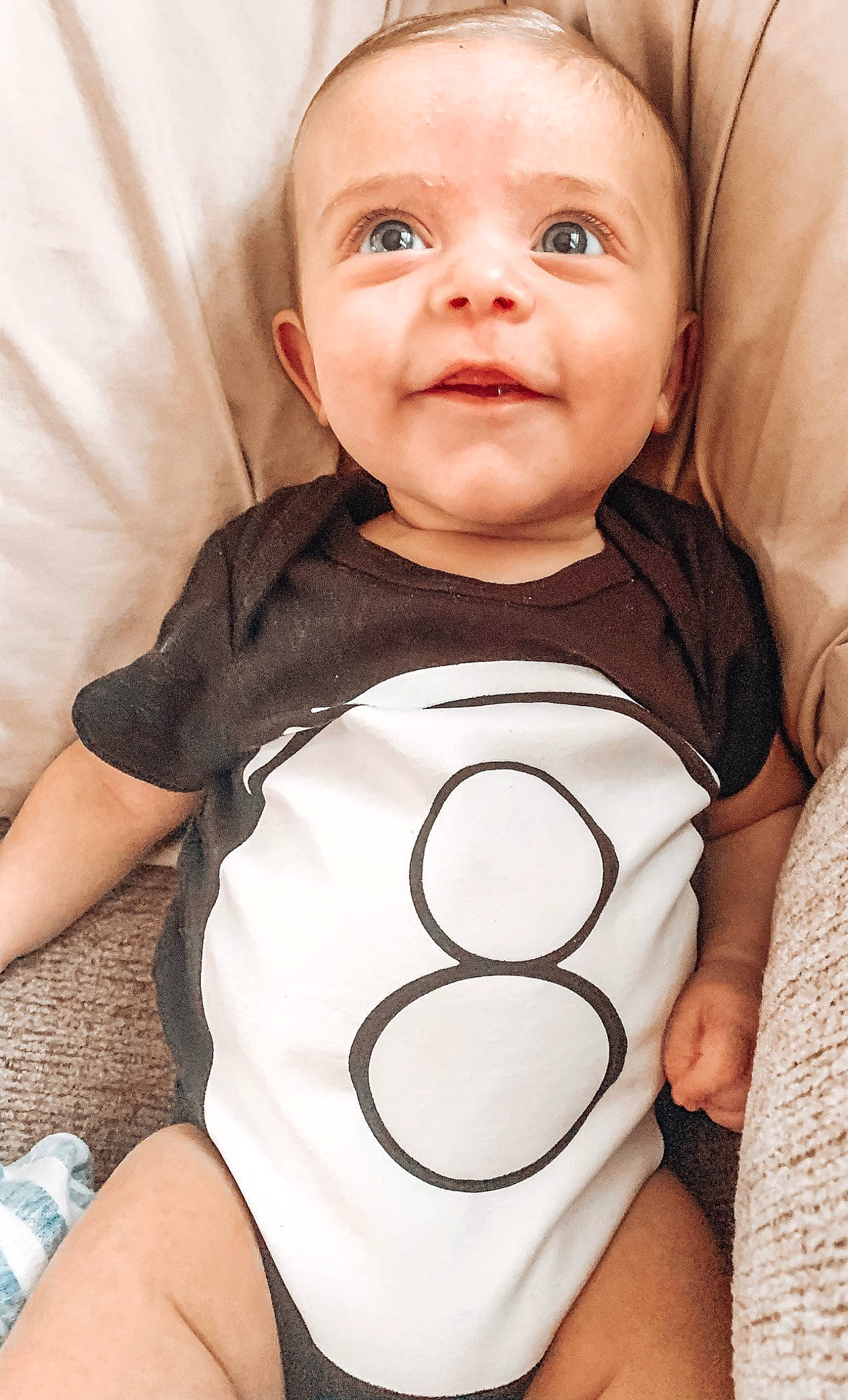 Karson joined the competition — help win amazing prizes! baby, baby_products, baby_toddler_clothing, cheek, child, child_model, face, head, person, product, skin, smile, toddler