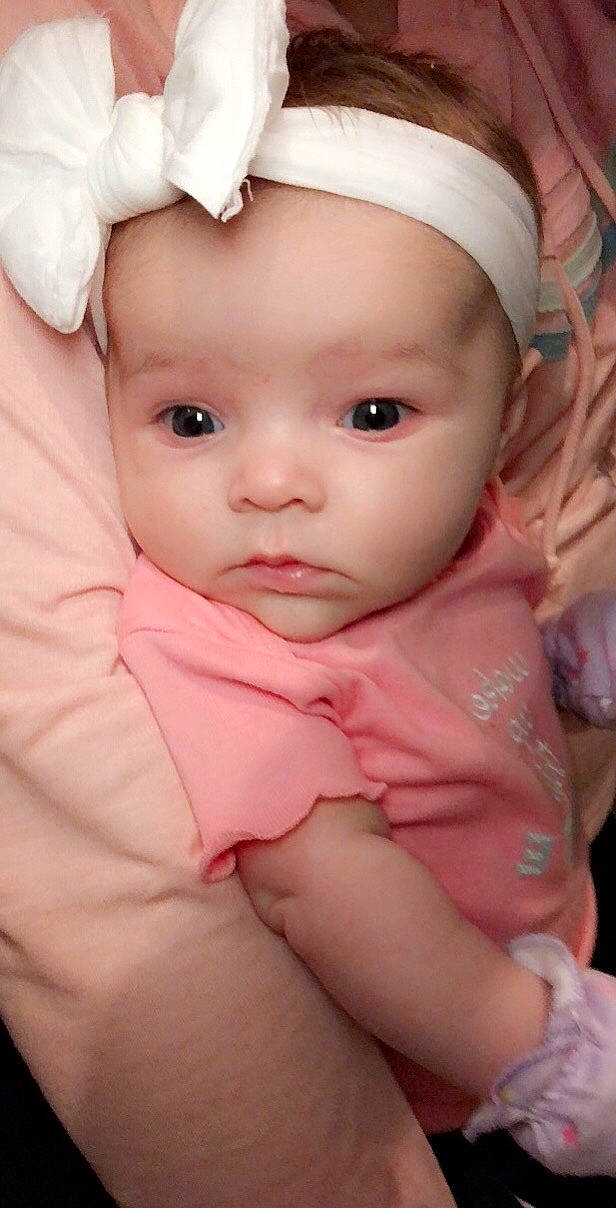 Ella Mae joined the competition — help win amazing prizes! baby, cheek, child, eye, face, forehead, hair_accessory, head, headgear, iris, lip, mouth, nose, person, pink, skin, toddler