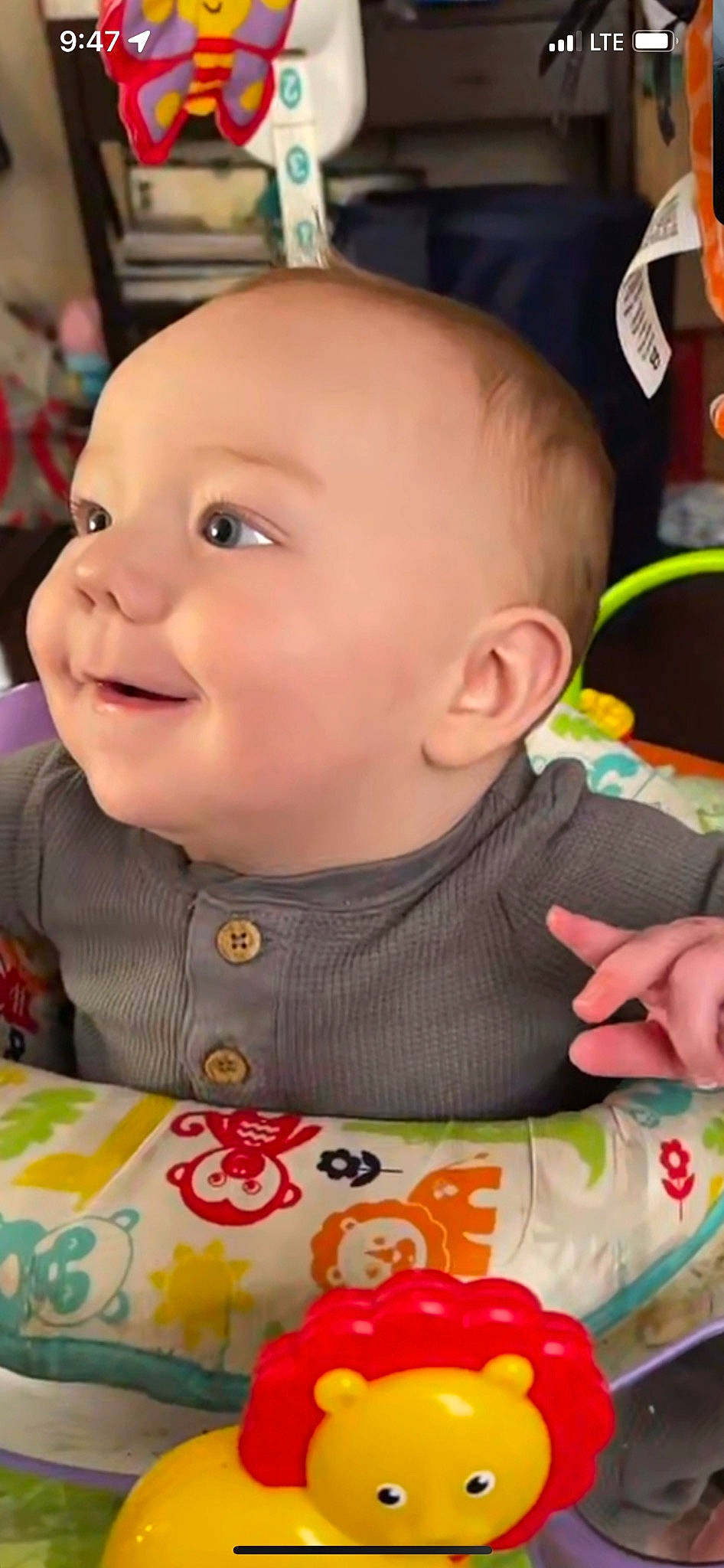 Brodie is registered to the contest to win money with this photo: baby, baby_toddler_clothing, cheek, chin, eye, eyebrow, facial_expression, forehead, hairstyle, iris, lip, mouth, nose, organ, person, product, skin, sleeve, smile, textile