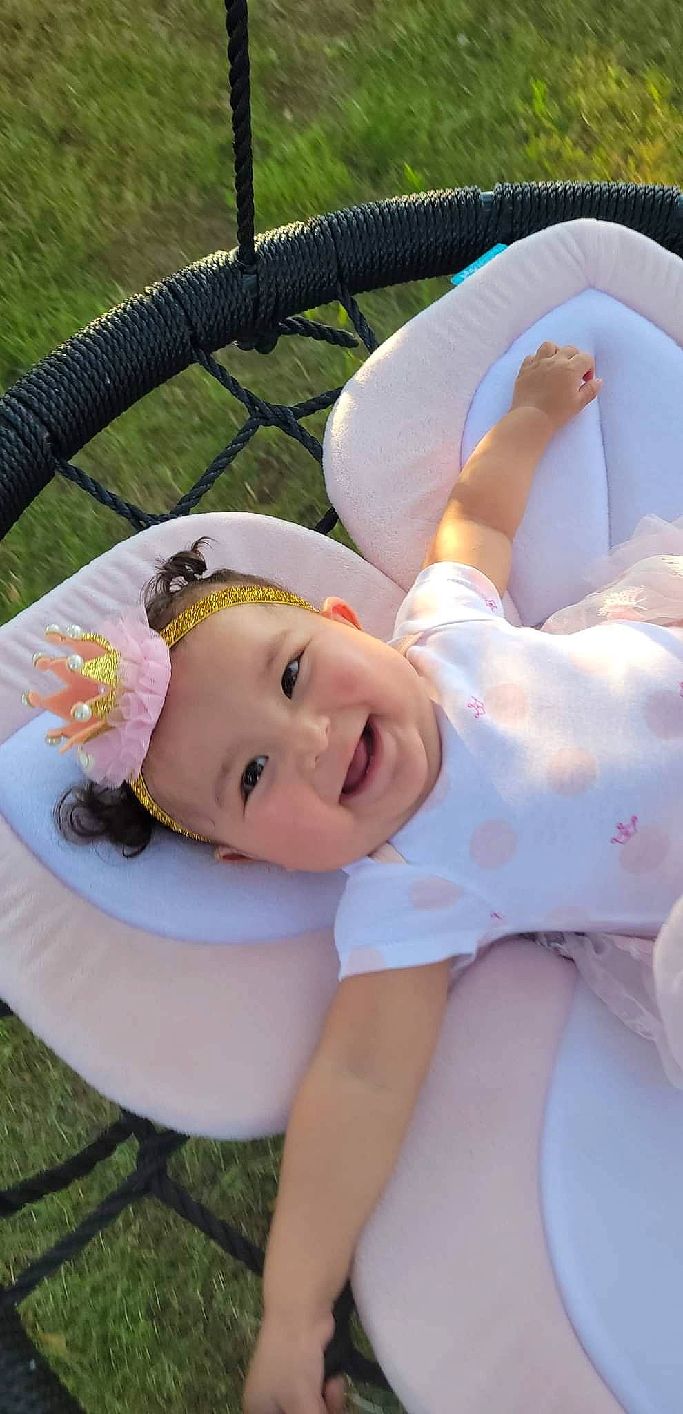 Cedar joined the competition — help win amazing prizes! baby, baby_toddler_clothing, cheek, child, comfort, face, fun, grass, hairstyle, happy, head, headgear, headwear, human_body, joy, leisure, lip, person, pink, skin