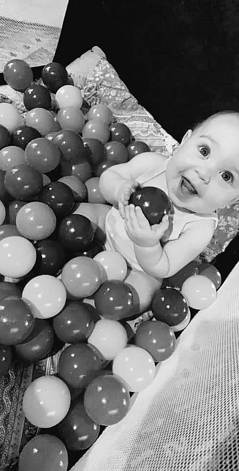 Haizley Steinhilber joined the competition — help win amazing prizes! balloon, black_and_white, child, facial_expression, person, smile