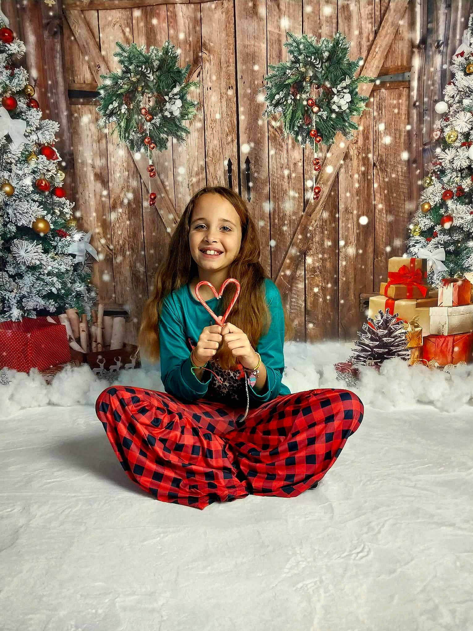 Makenzie joined the competition — help win amazing prizes! branch, christmas_decoration, christmas_ornament, christmas_tree, clothing, dress, event, fun, happy, holiday, human_body, joy, ornament, people_in_nature, person, plant, red, smile, snow, tree