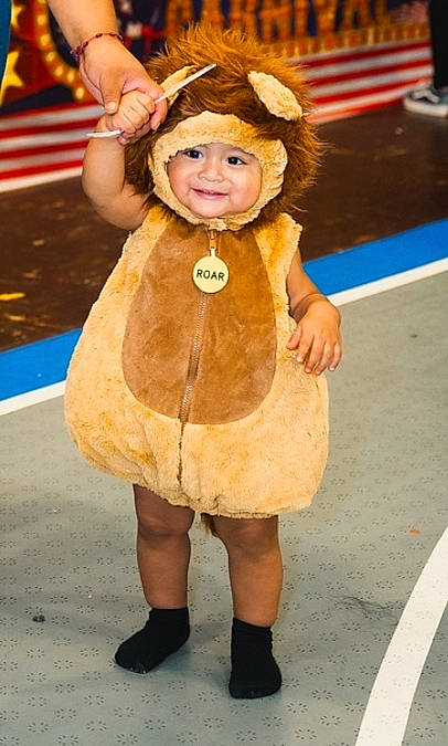 Cesar joined the competition — help win amazing prizes! blond, child, costume, event, eye, face, fawn, flooring, fun, fur, happy, hat, headwear, human_leg, joy, mascot, orange, peach, person, recreation