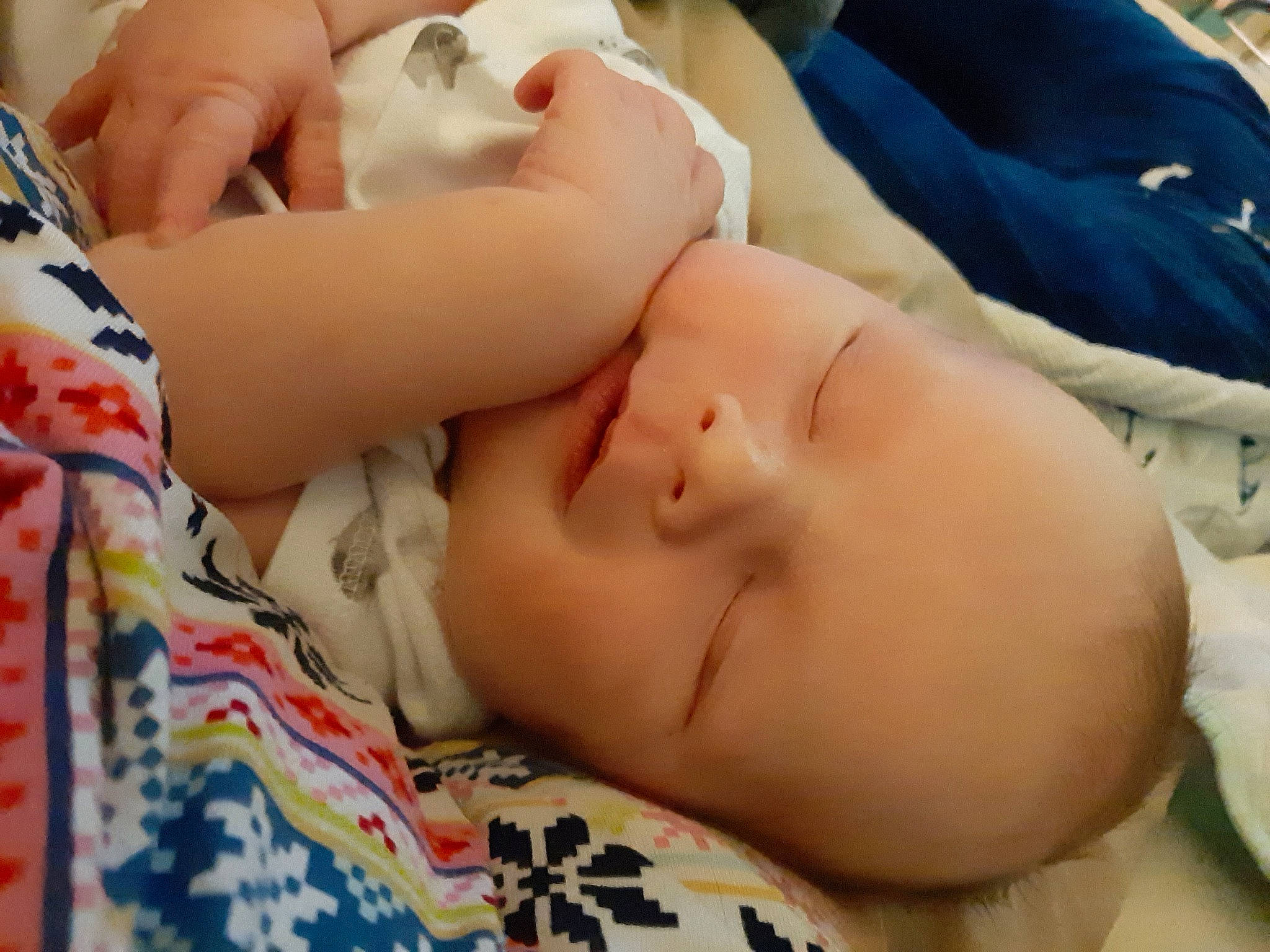 Callum is registered to the contest to win money with this photo: abdomen, baby, baby_sleeping, baby_toddler_clothing, bed, bedtime, cheek, child, childbirth, comfort, event, eye, eyelash, hand, hospital_bed, linens, mouth, nose, person, skin