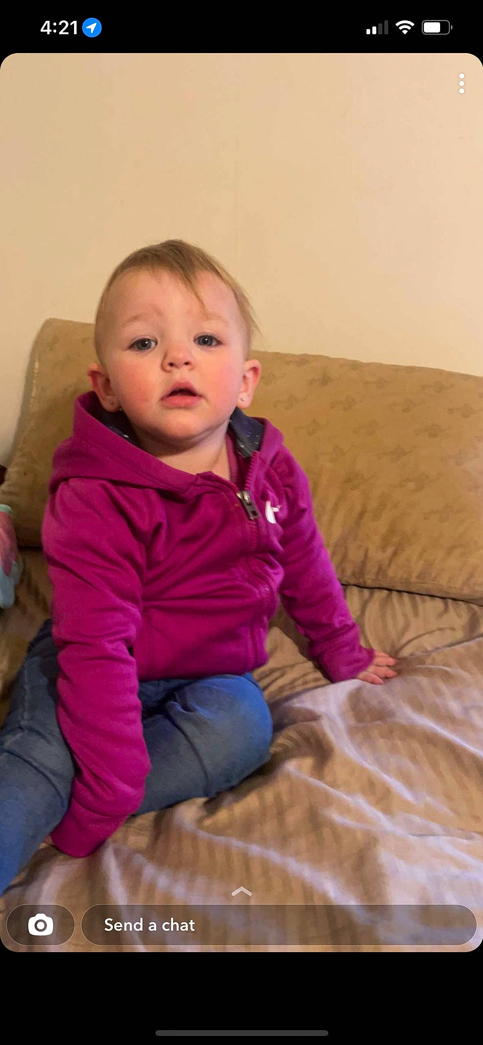 Montana joined the competition — help win amazing prizes! baby, baby_toddler_clothing, cheek, comfort, facial_expression, flooring, fun, happy, head, iris, leg, lip, mouth, nose, person, pink, skin, sleeve, standing, toddler