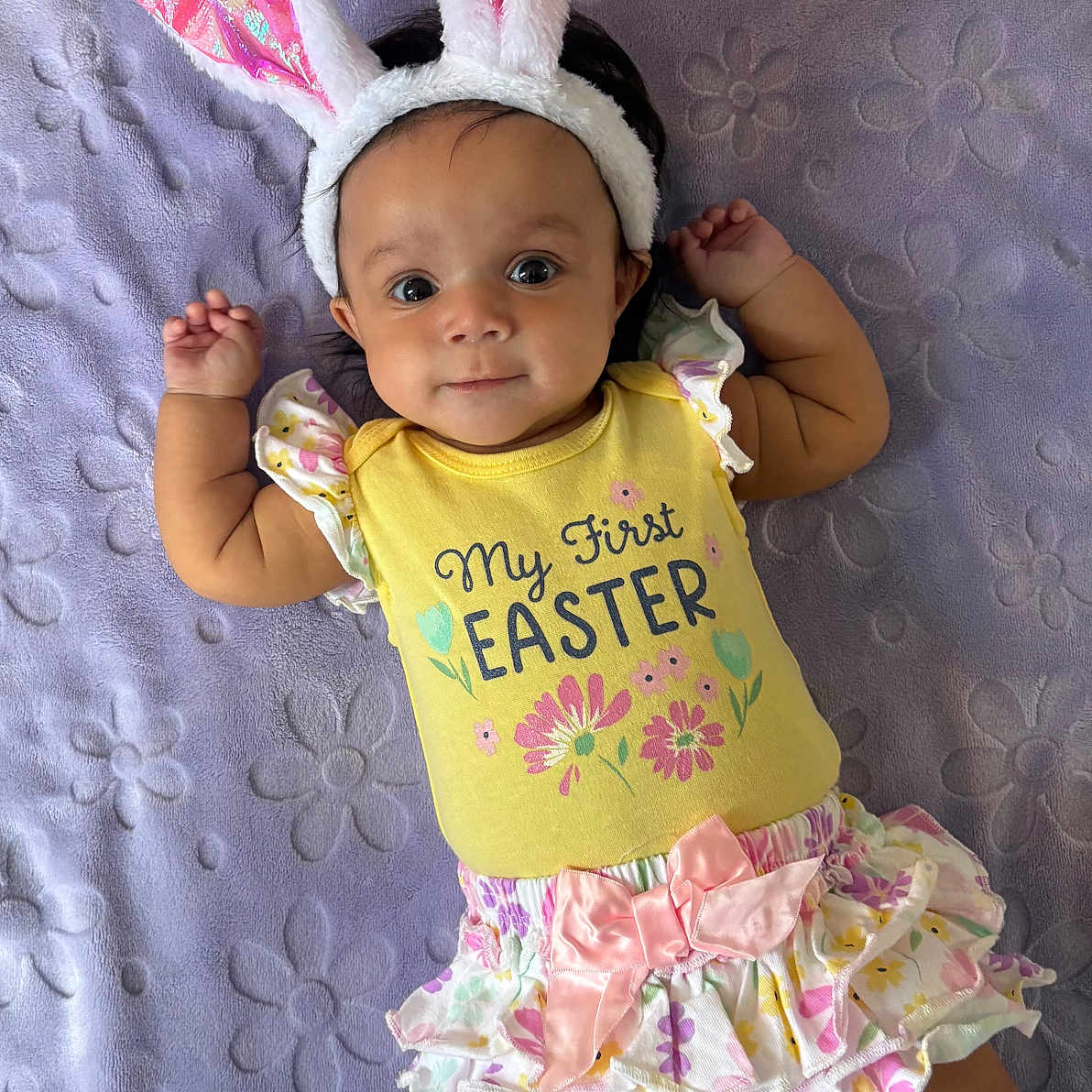 Ava joined the competition — help win amazing prizes! accessories, baby, bonnet, cap, clothing, costume, doll, dress, face, hat, head, newborn, person, photography, portrait, purple, shorts, skirt, t_shirt, toy