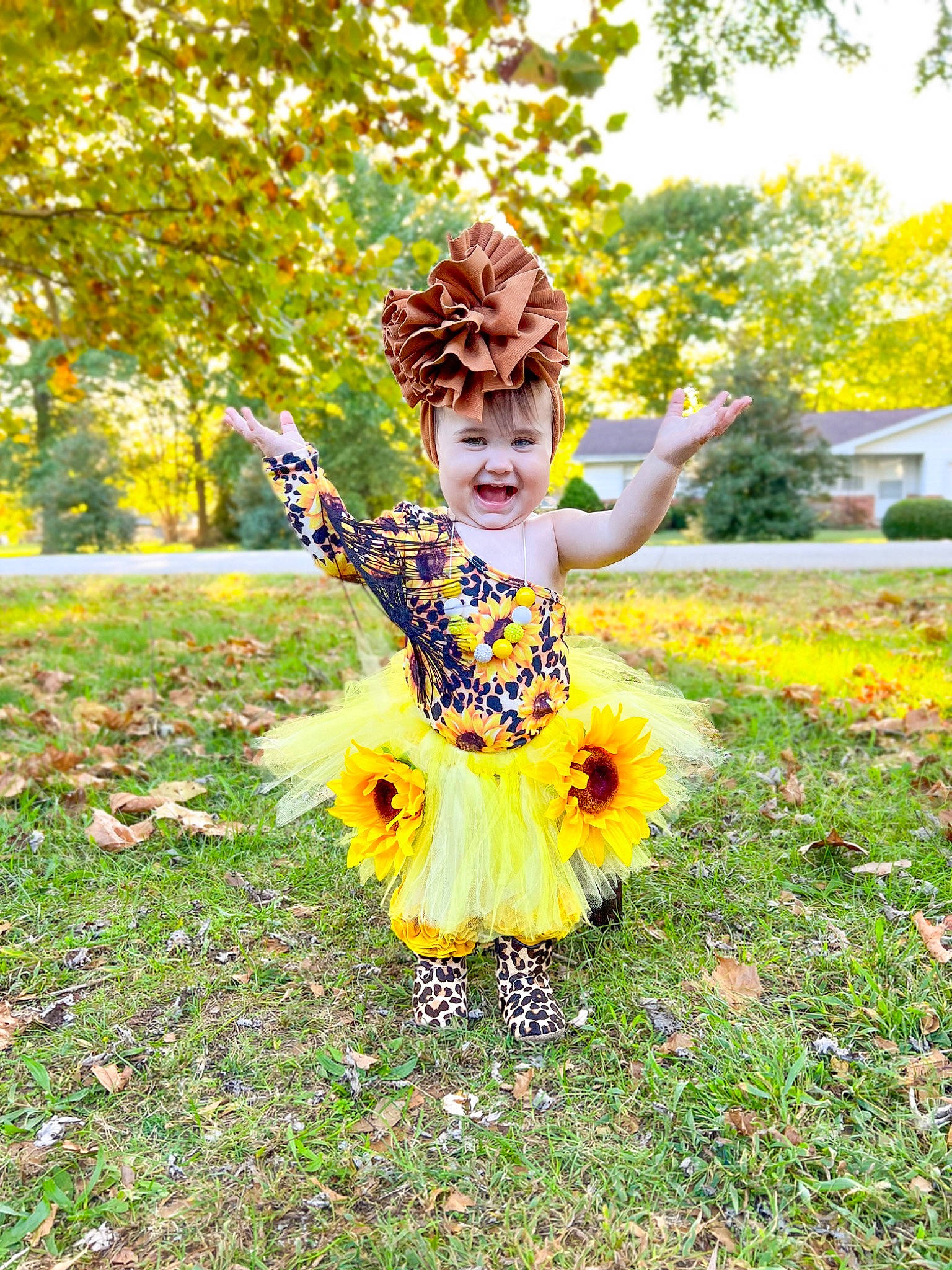 Juliette joined the competition — help win amazing prizes! autumn, child, costume, dance, entertainment, event, festival, flower, flowering_plant, fun, garden, grass, happy, joy, people_in_nature, person, plant, sky, sunflower, toddler
