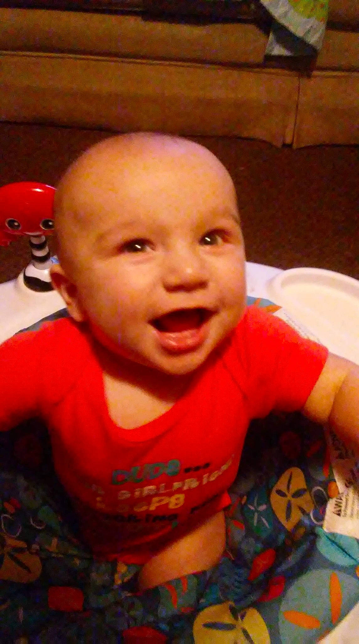 Rylee is registered to the contest to win money with this photo: baby, cheek, child, chin, ear, face, facial_expression, forehead, fun, head, laugh, lip, mouth, nose, person, skin, smile, toddler