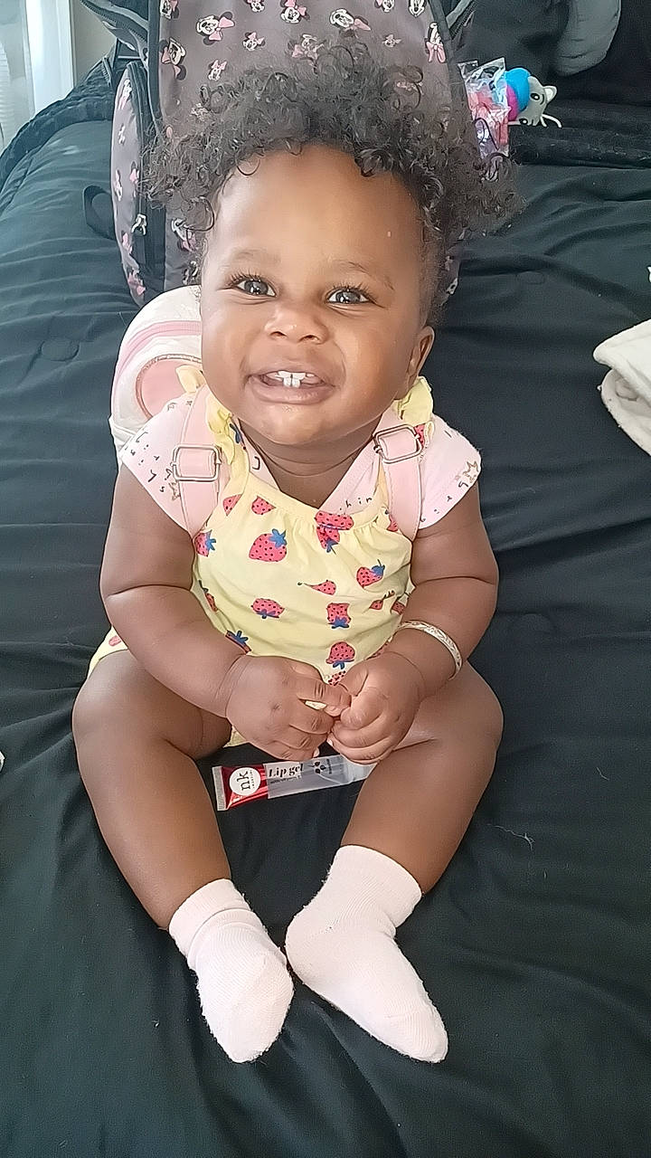 Me' Lanie joined the competition — help win amazing prizes! arm, baby, baby_toddler_clothing, black, cheek, chin, cool, eye, finger, flash_photography, hand, happy, headgear, iris, joy, lip, person, pink, skin, smile