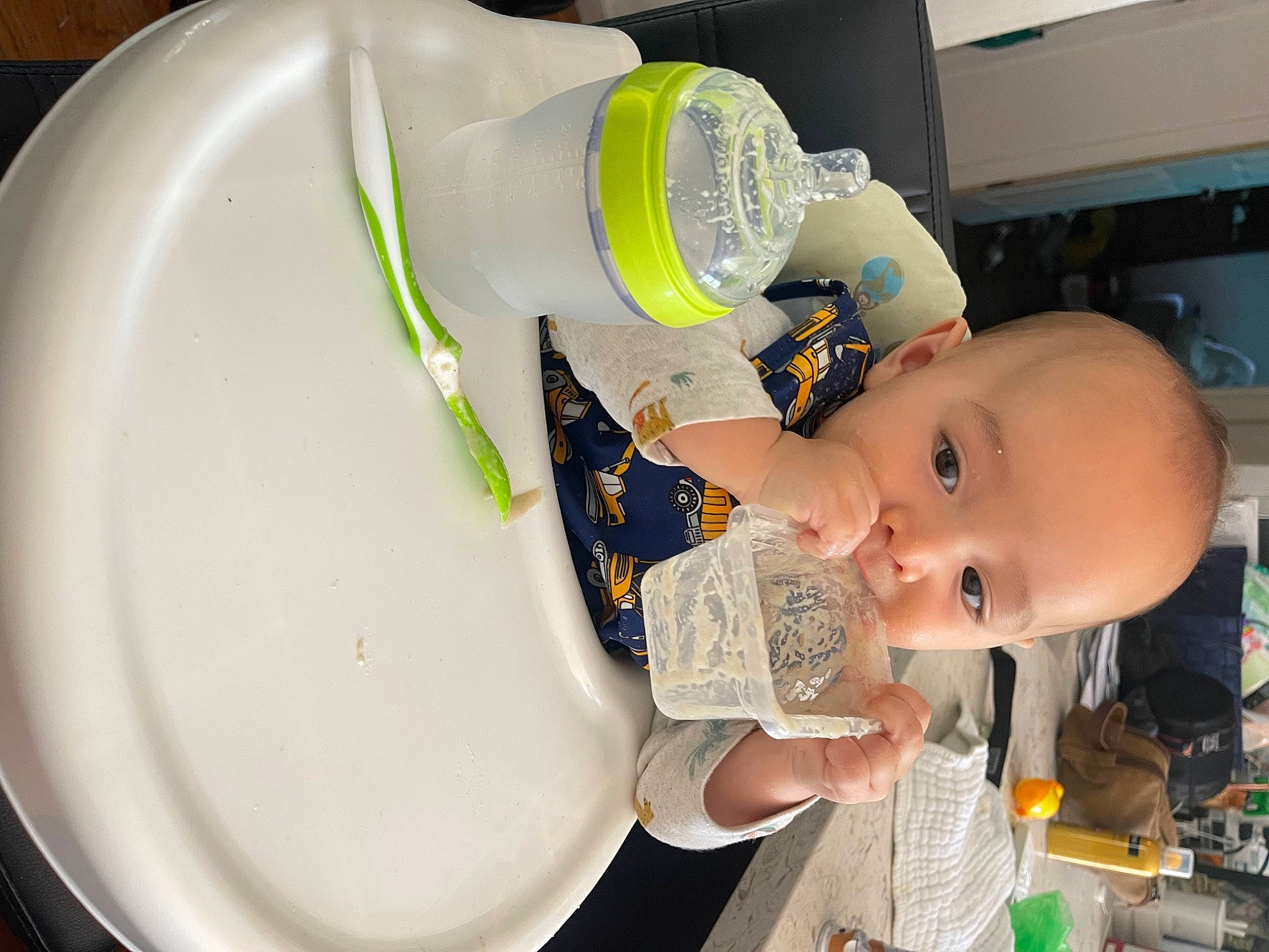 Maximus joined the competition — help win amazing prizes! baby, baby_products, baby_toddler_clothing, bottle, child, circle, dishware, drinking, drinkware, fluid, food, fun, person, plastic, plastic_bottle, plate, serveware, tableware, toddler, water