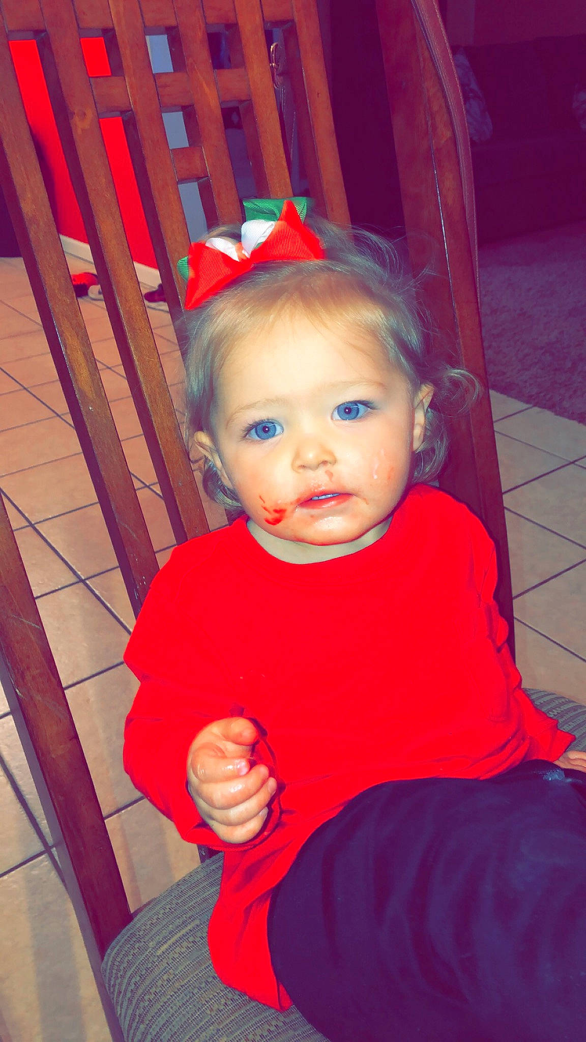 Brooklyn is registered to the contest to win money with this photo: baby, baby_toddler_clothing, blond, child, child_model, eyelash, hair_accessory, iris, person, toddler, wood_stain